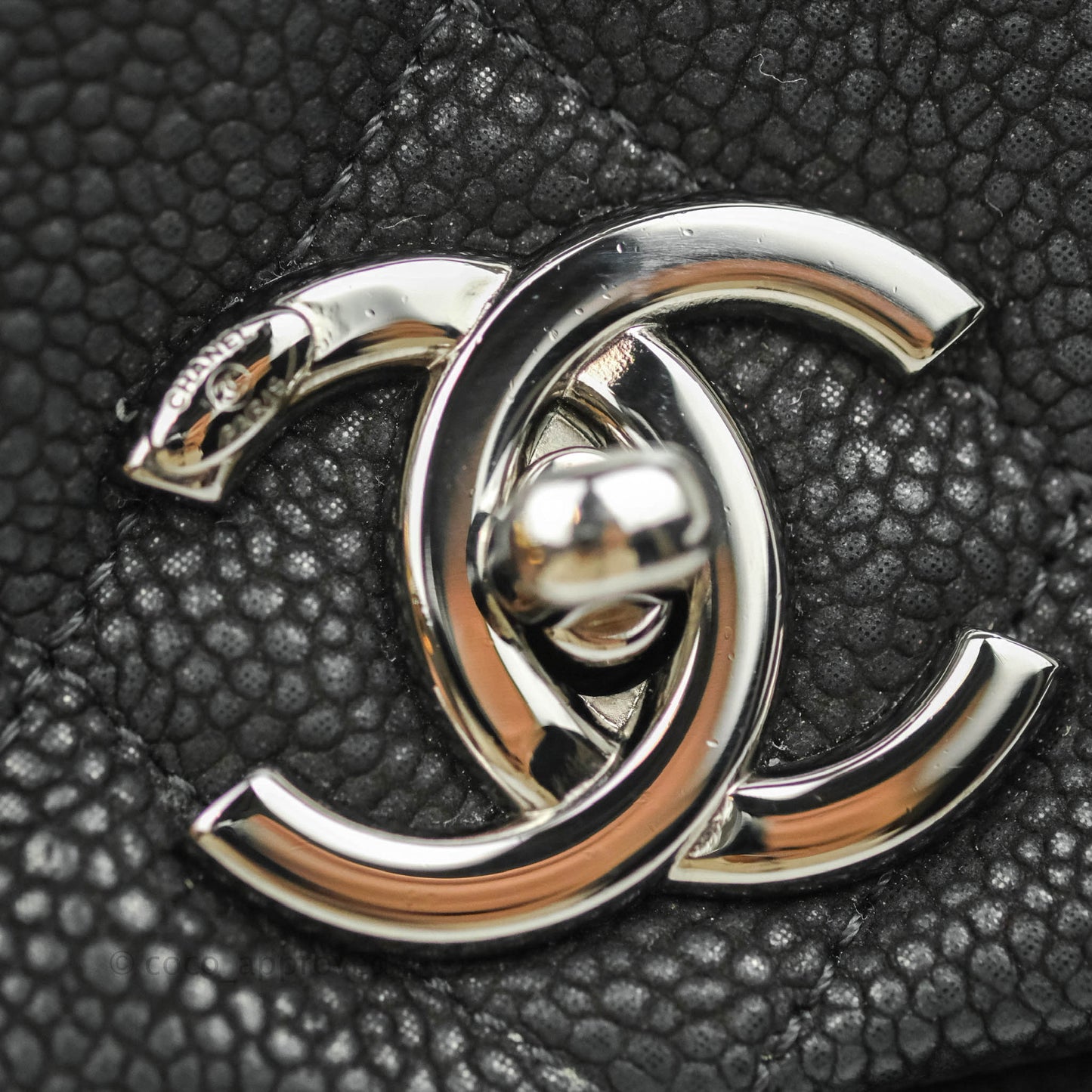 Chanel Lady Pearly Flap Bag Black Caviar Silver Hardware