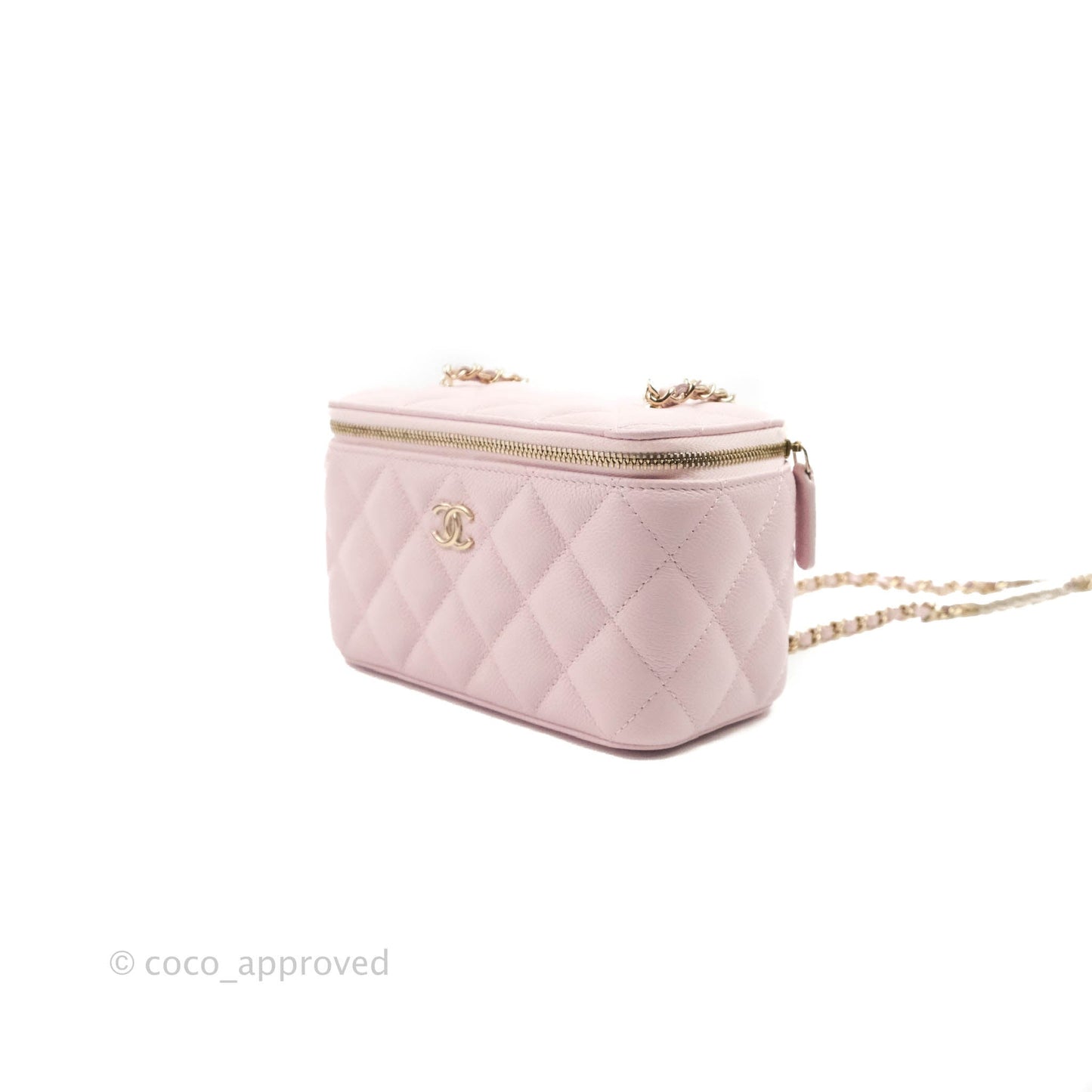 Chanel Vanity with Chain Light Pink Caviar Gold Hardware