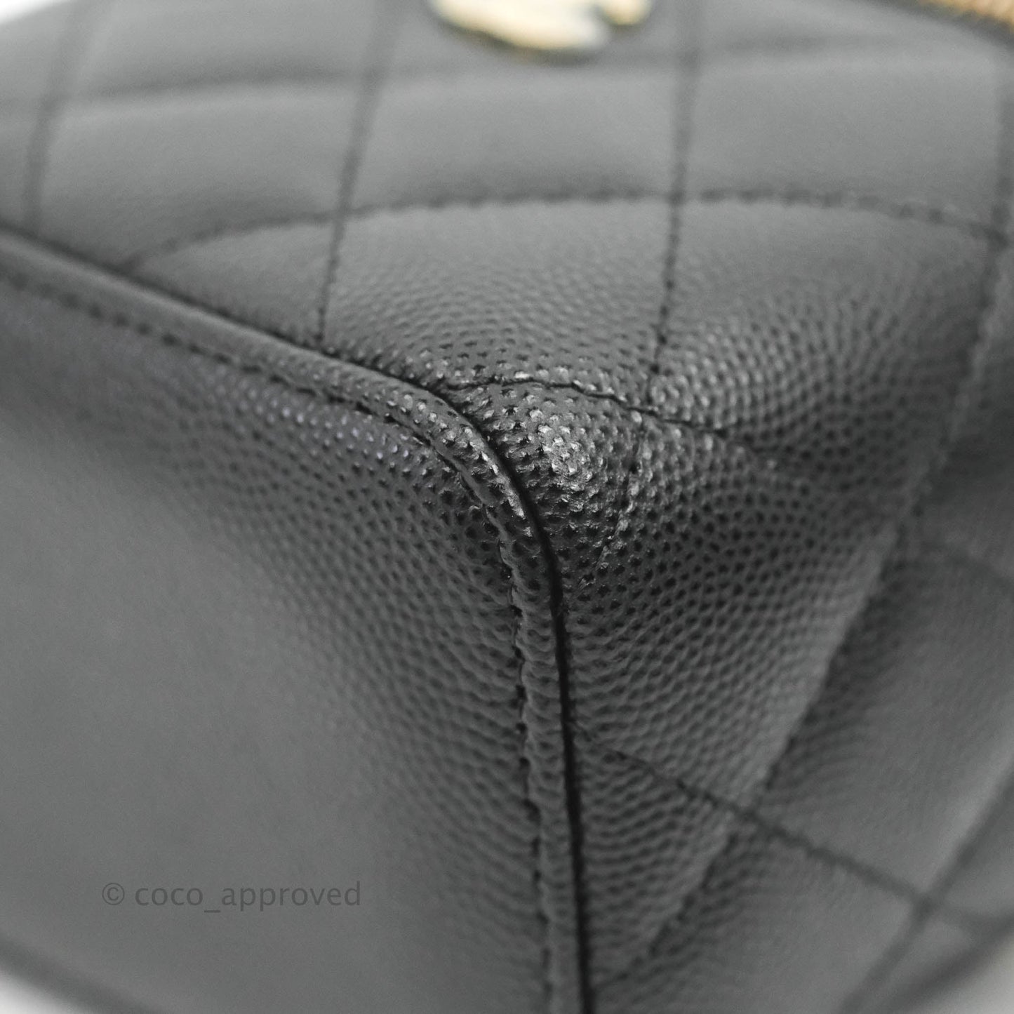 Chanel Mini Vanity With Chain Black Caviar Gold Hardware