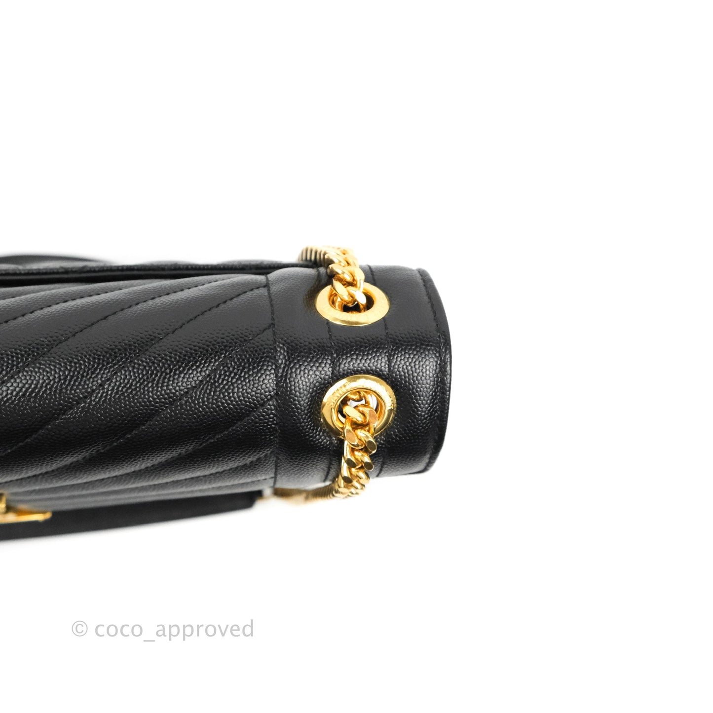 Saint Laurent Quilted Envelope Large Black Caviar Gold Hardware