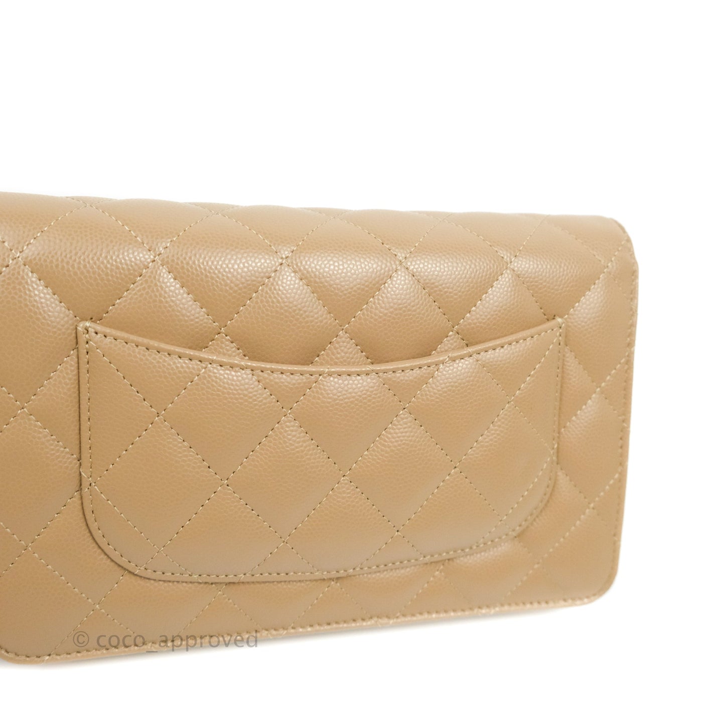 Chanel Quilted Classic WOC Dark Beige Caviar Gold Hardware