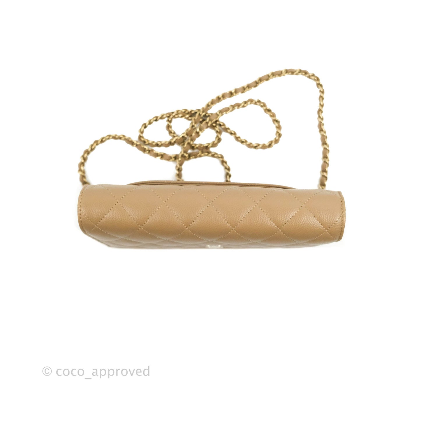 Chanel Quilted Classic WOC Dark Beige Caviar Gold Hardware