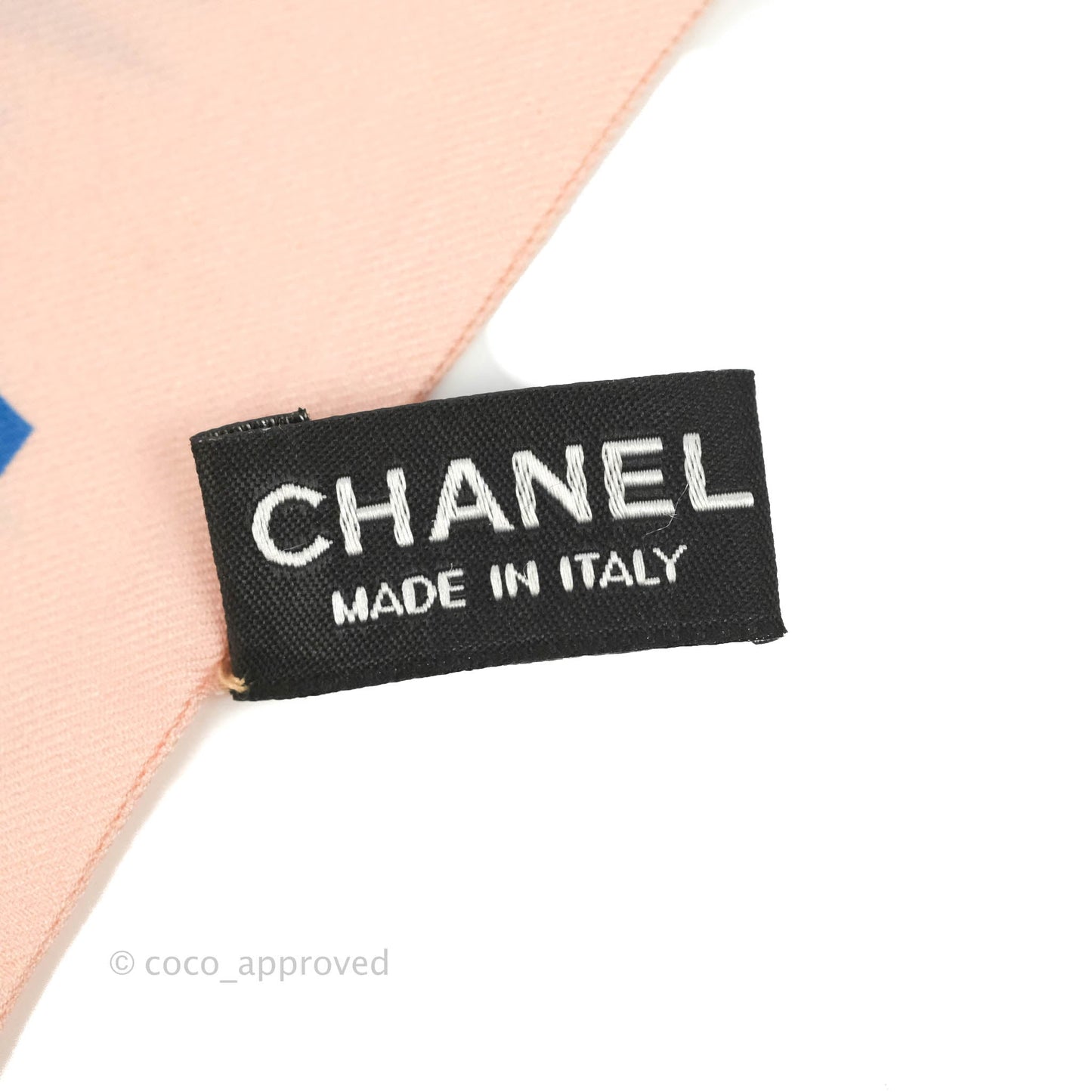 Chanel CC Silk Twilly in Blue Pink