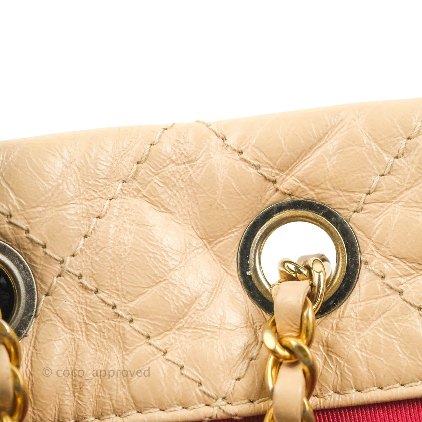 Chanel Small Gabrielle Backpack Beige Black Aged Calfskin