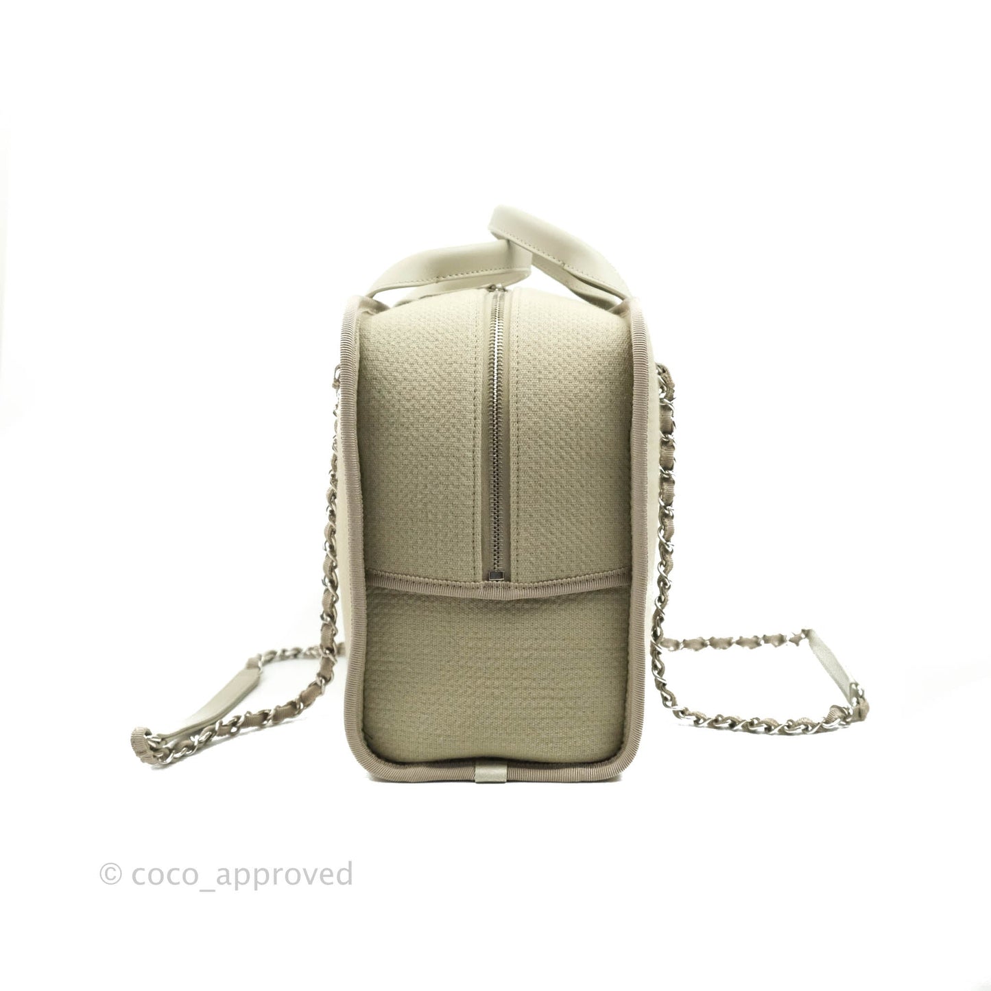 Chanel Deauville Bowling Bag Grey Silver Hardware
