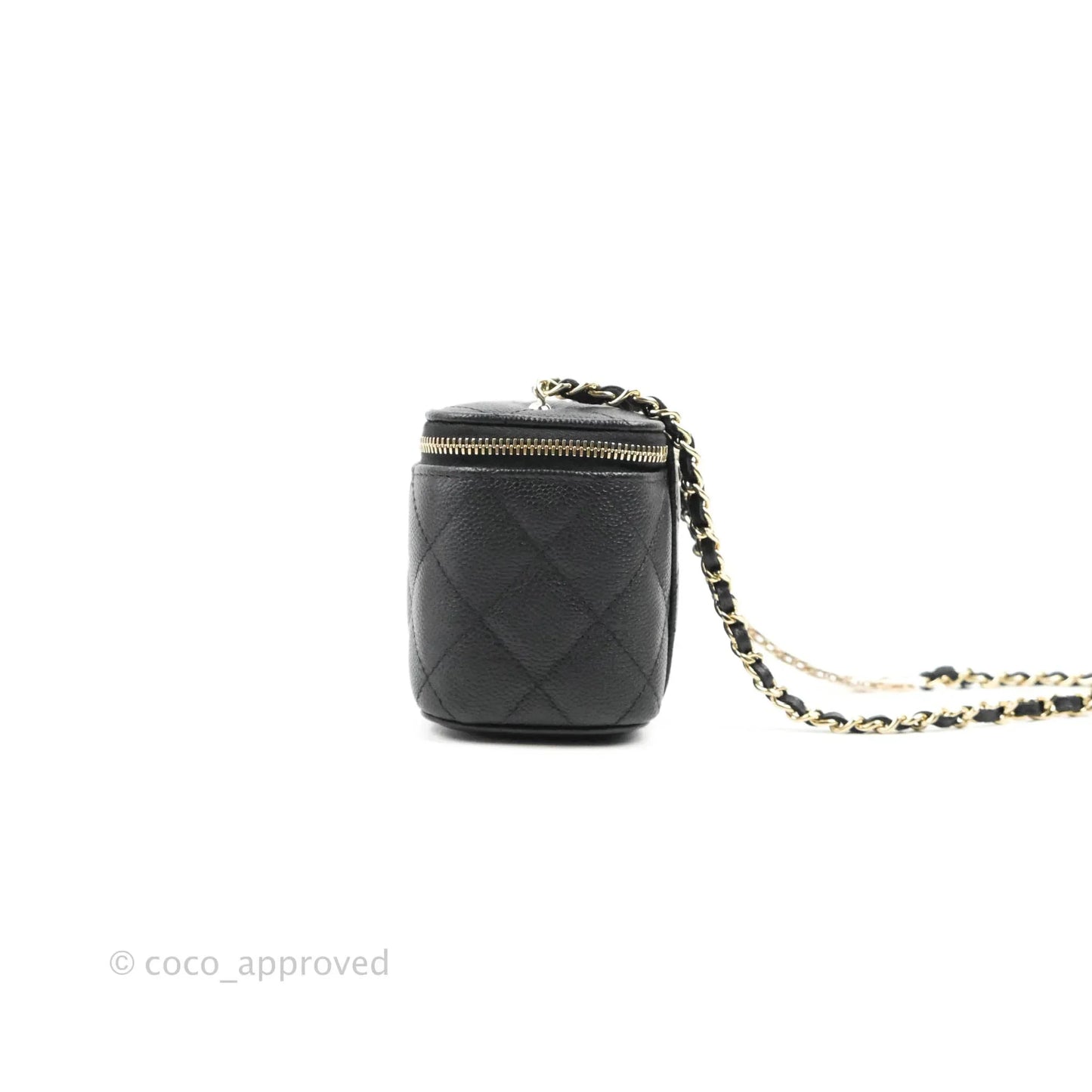 Chanel Classic Mini Vanity With CC Chain Black Caviar Gold Hardware