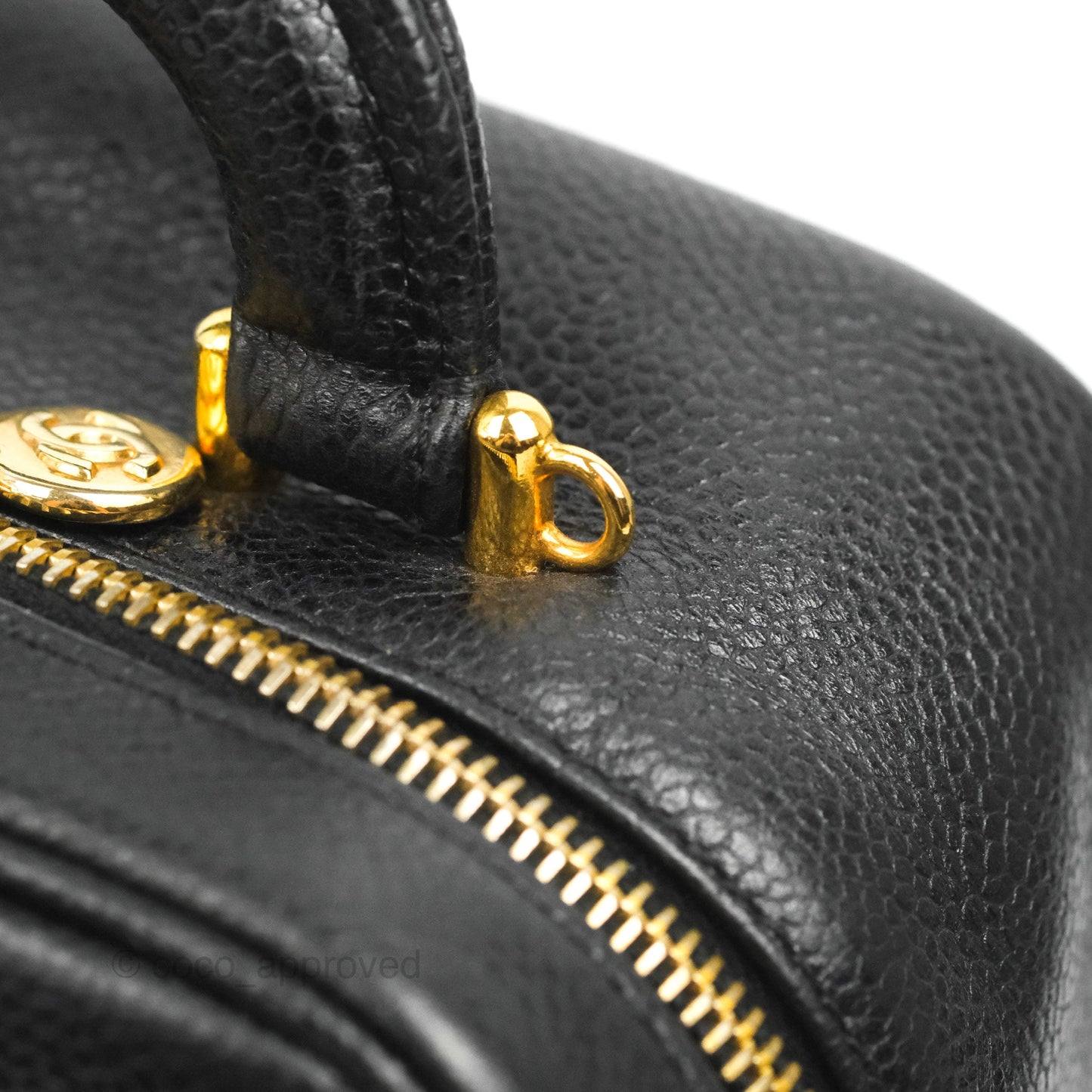 Chanel Vintage Timeless CC Vanity Black Caviar Gold Hardware