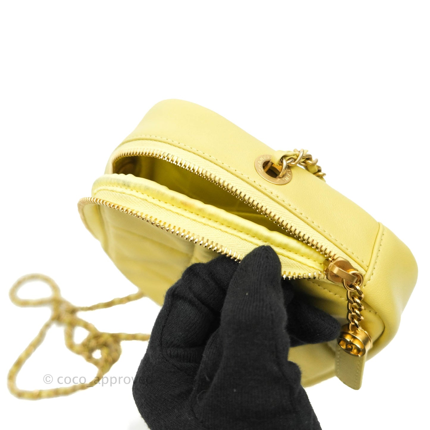 Chanel Quilted Diamond Cut Small Lambskin Yellow Gold Hardware Flap Bag
