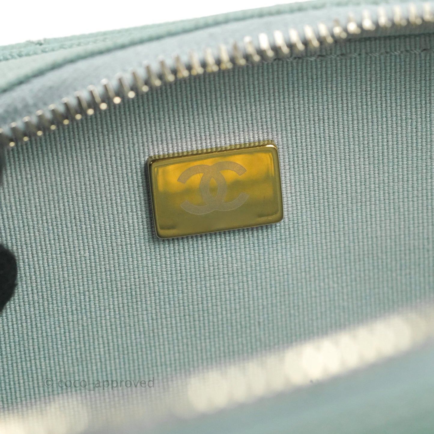 Chanel Quilted Like The Wallet Flap Blue-Greyish Caviar Gold Hardware