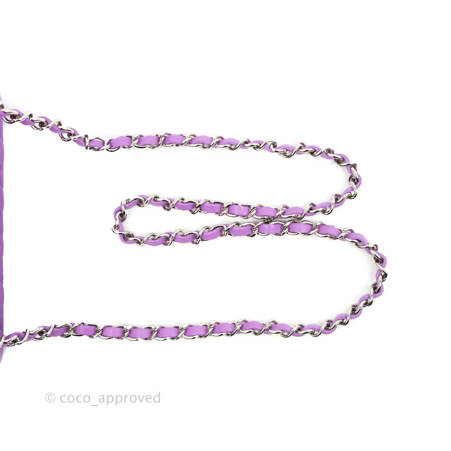 Chanel Quilted Mini Rectangular Flap Purple Lambskin Silver Hardware