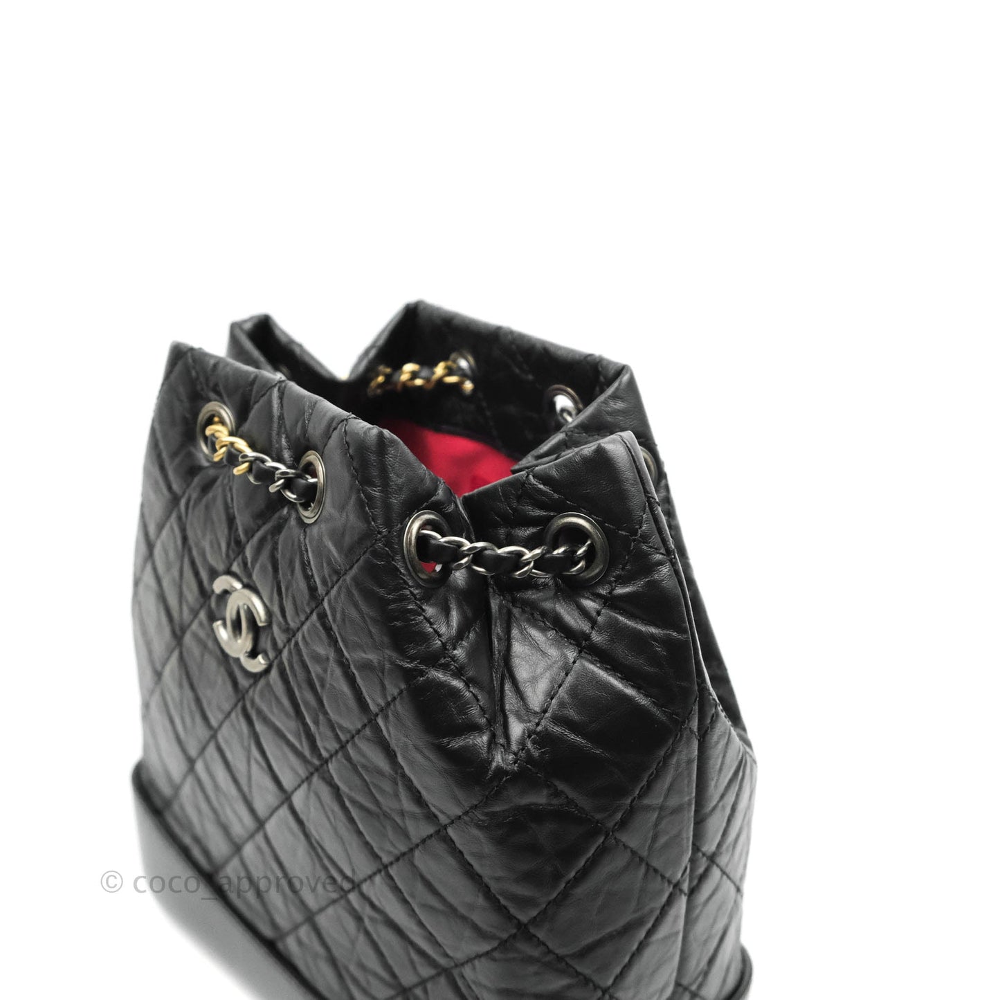 Chanel Small Gabrielle Backpack Black Aged Calfskin