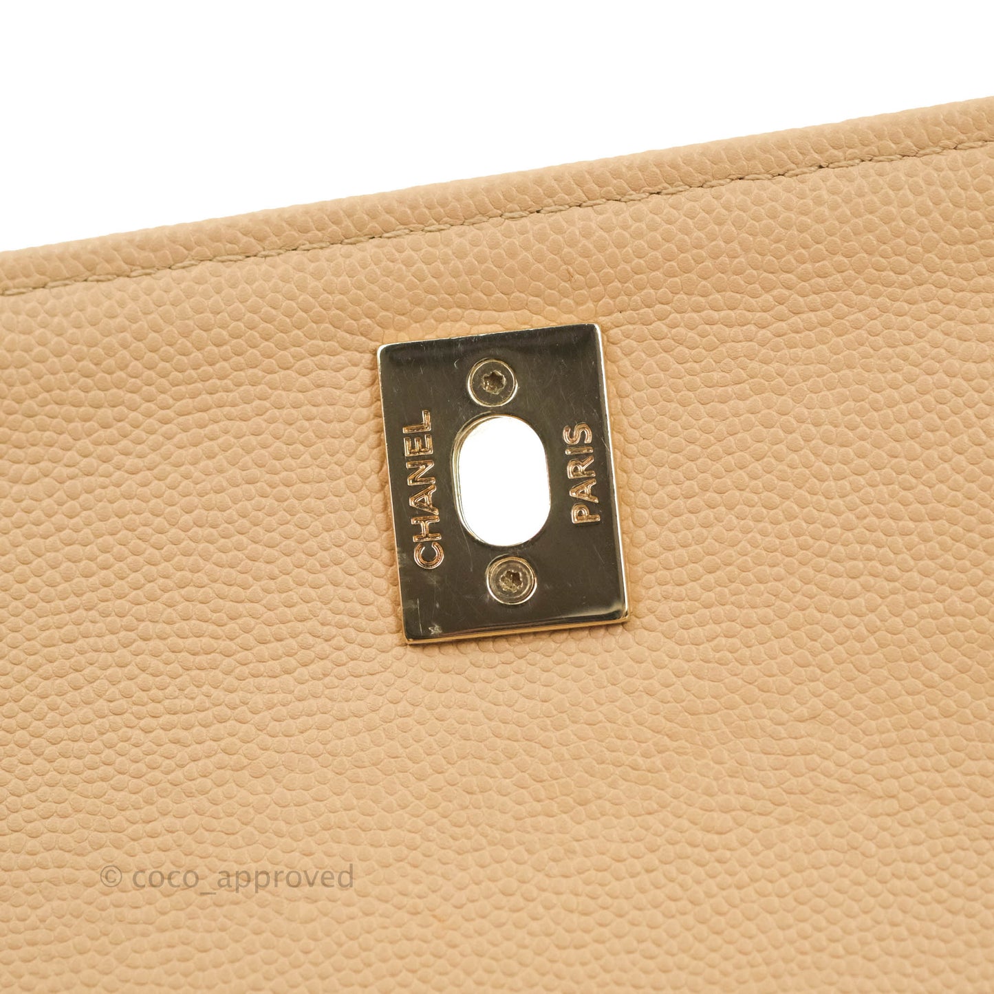 Chanel Quilted Small Business Affinity Flap Beige Caviar Gold Hardware