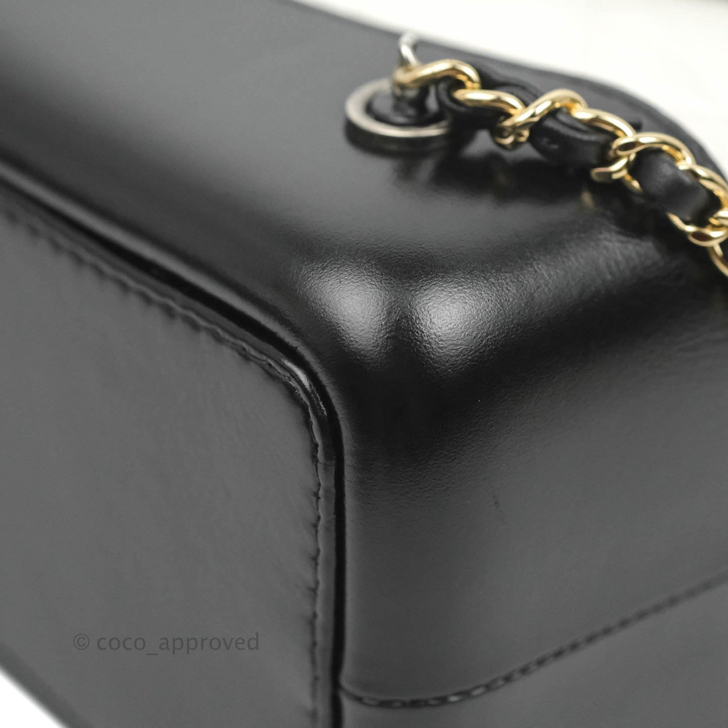Chanel Small Gabrielle Backpack White Black Aged Calfskin