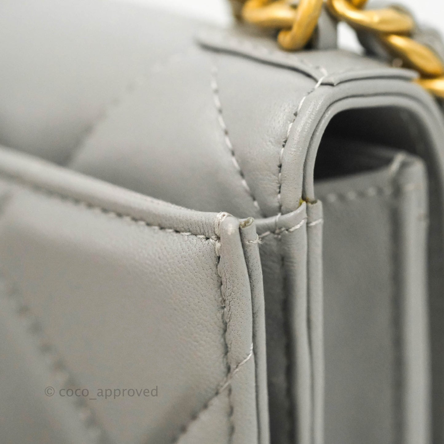 Chanel 19 Phone Holder Grey Mixed Hardware