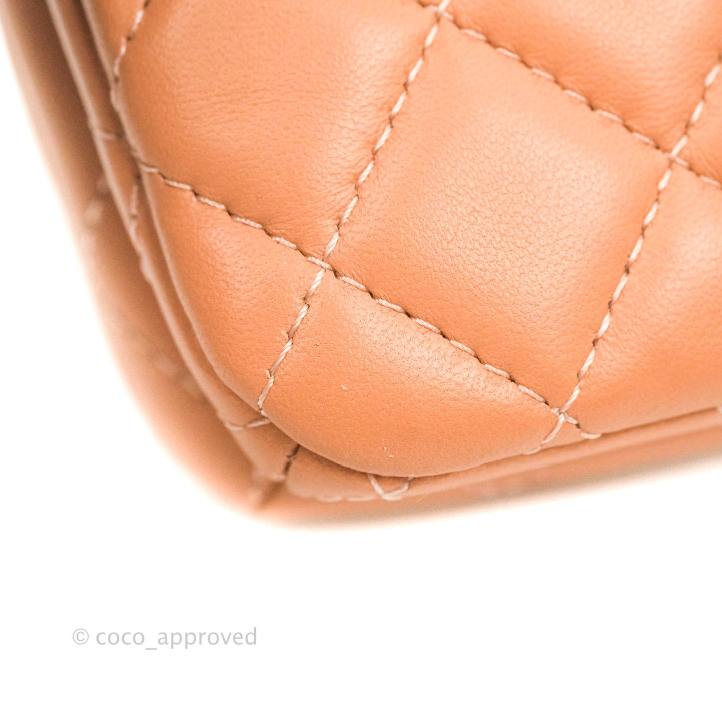 Chanel Quilted Knock On Wood Top Handle Bag Beige Pink Lambskin Gold Hardware