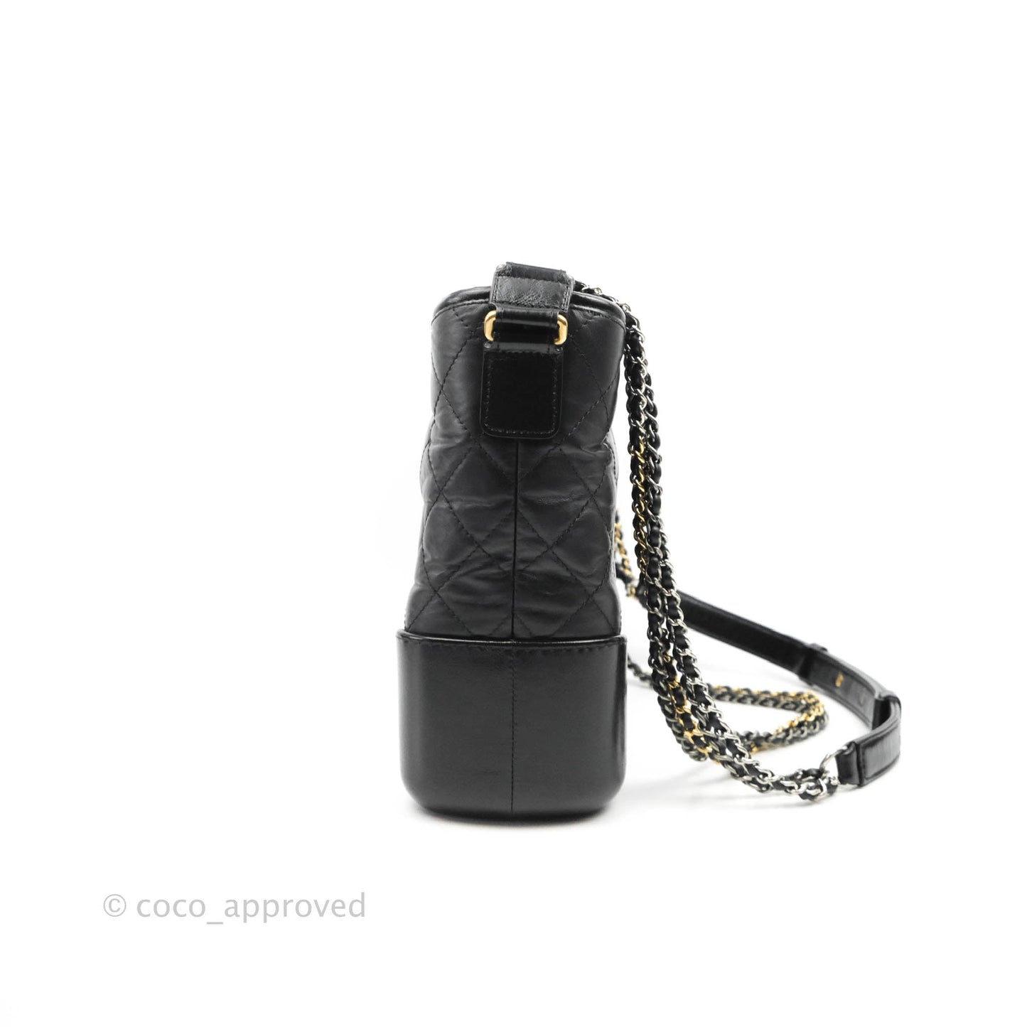 Chanel Quilted Medium Gabrielle Hobo Black Aged Calfskin Mixed Hardware
