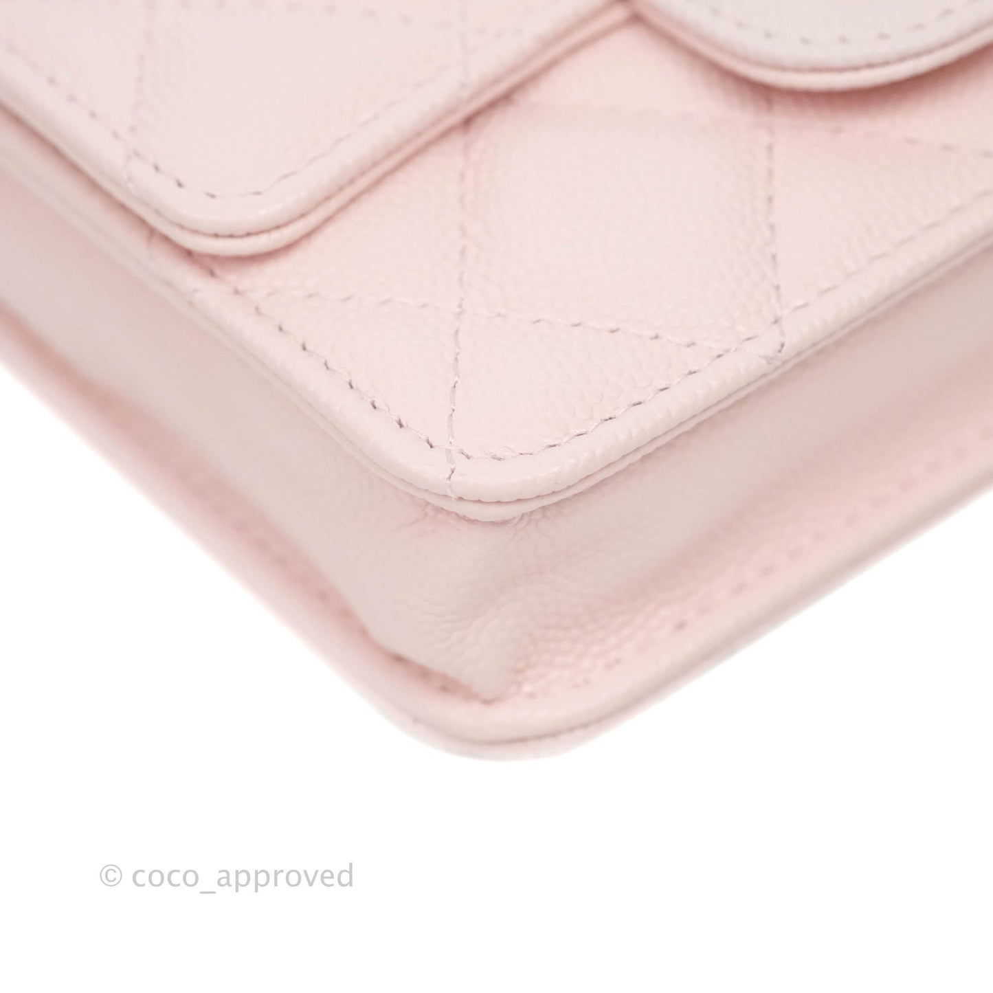 Chanel Mini Wallet With Chain Light Pink Caviar Gold Hardware