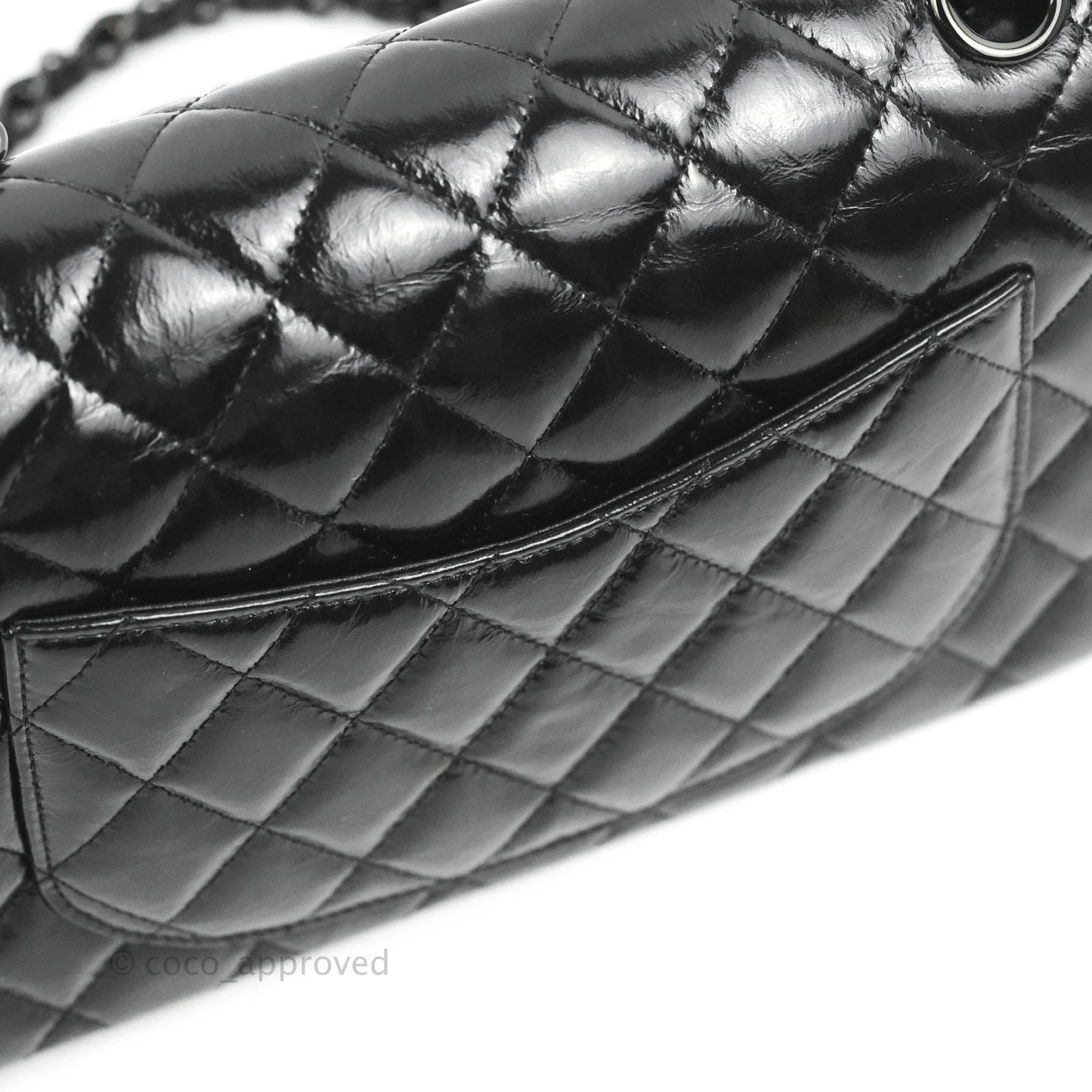 Chanel Small Classic Quilted Flap So Black Glazed Crumpled Calfskin