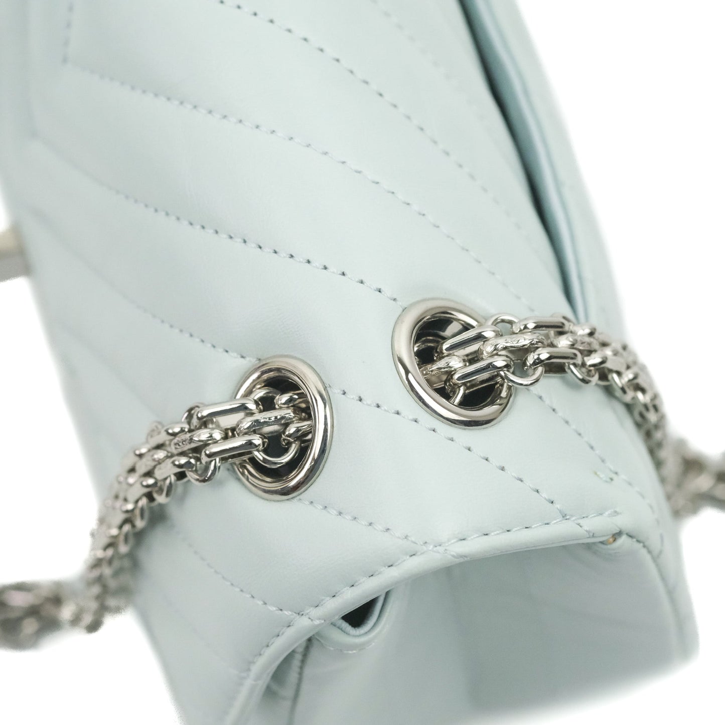 Chanel Mini Reissue 224 Blue Aged Calfskin Silver Hardware