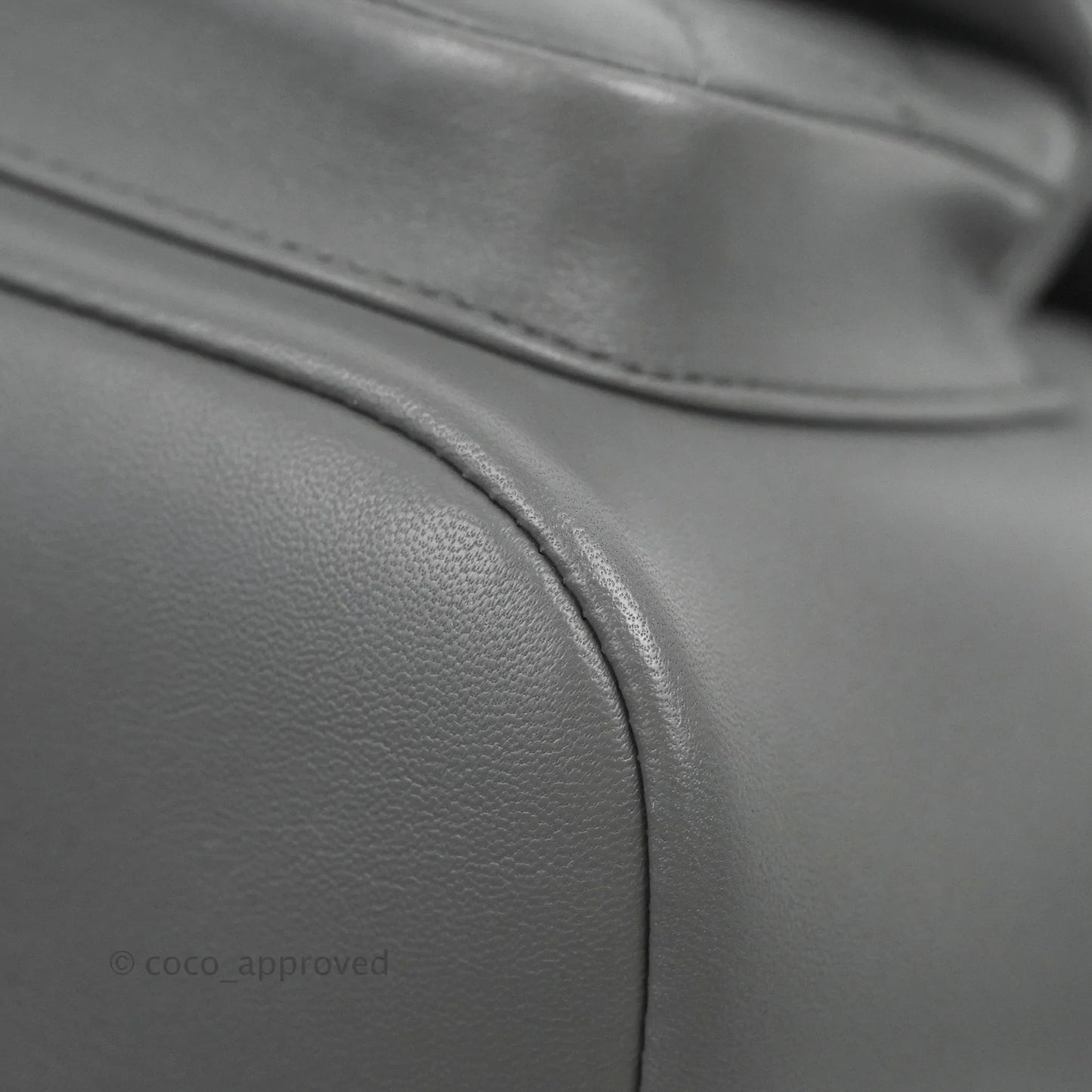 Chanel Quilted Small Duma Drawstring Backpack Grey Lambskin