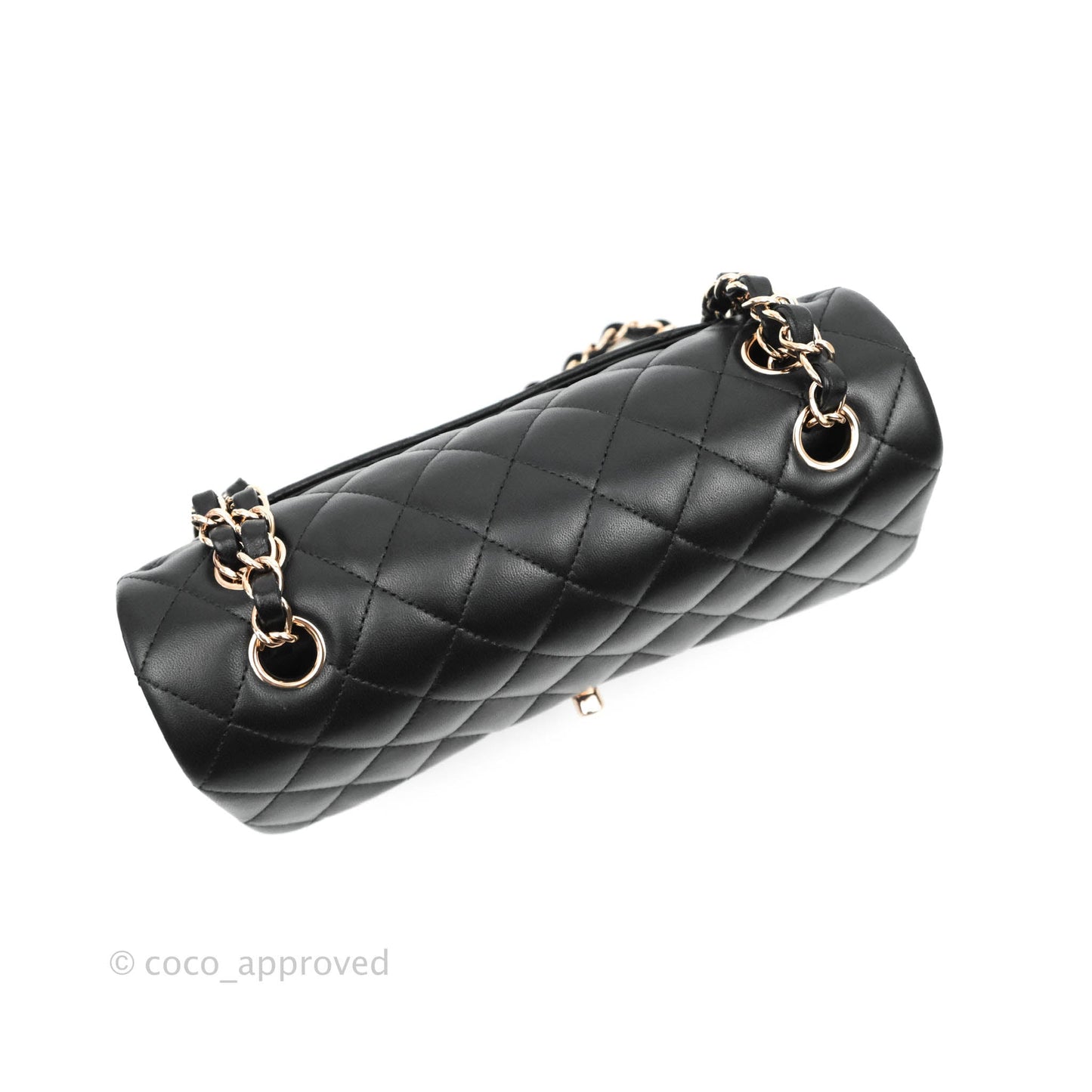 Chanel Classic Small S/M Flap Black Lambskin Rose Pink-Gold Hardware