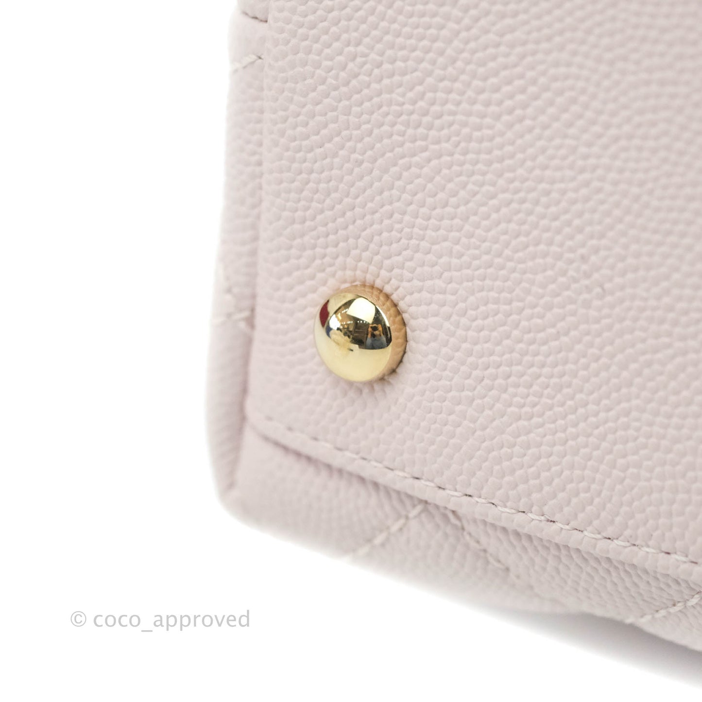 Chanel Medium Coco Handle Quilted Light Lilac Pink Caviar Gold Hardware