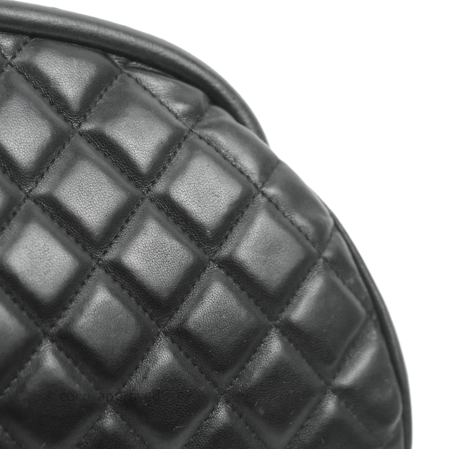 Chanel Quilted Timeless Kisslock Clutch Black Lambskin Silver Hardware