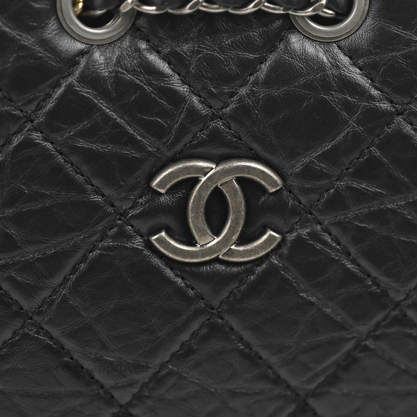 Chanel Small Gabrielle Backpack Black Aged Calfskin
