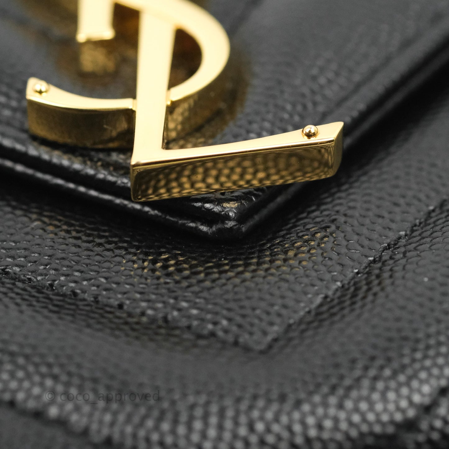 Saint Laurent Envelope Medium Black Caviar Gold Hardware