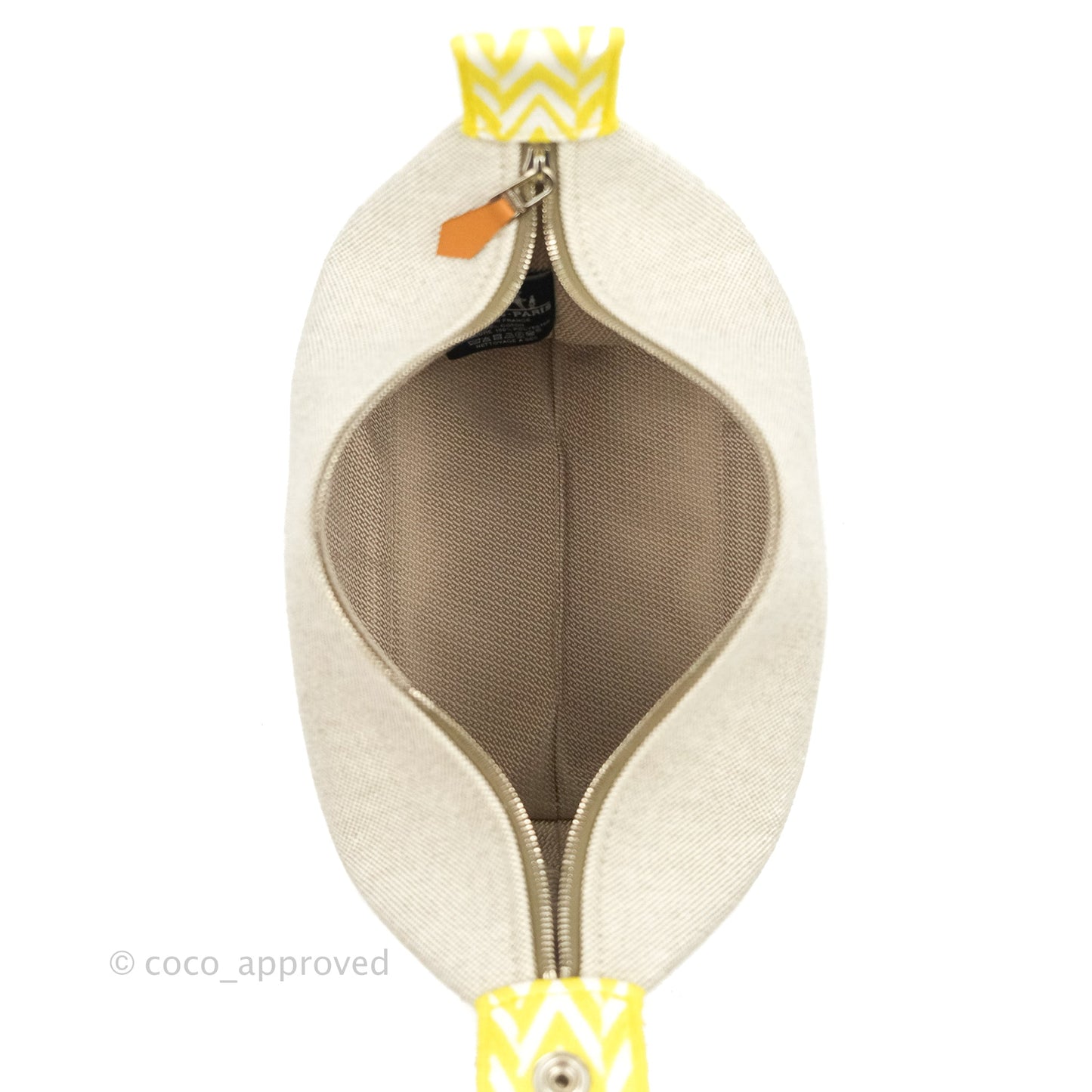 Hermès Canvas Small Bride-A-Brac Pouch Natural Jaune Citron