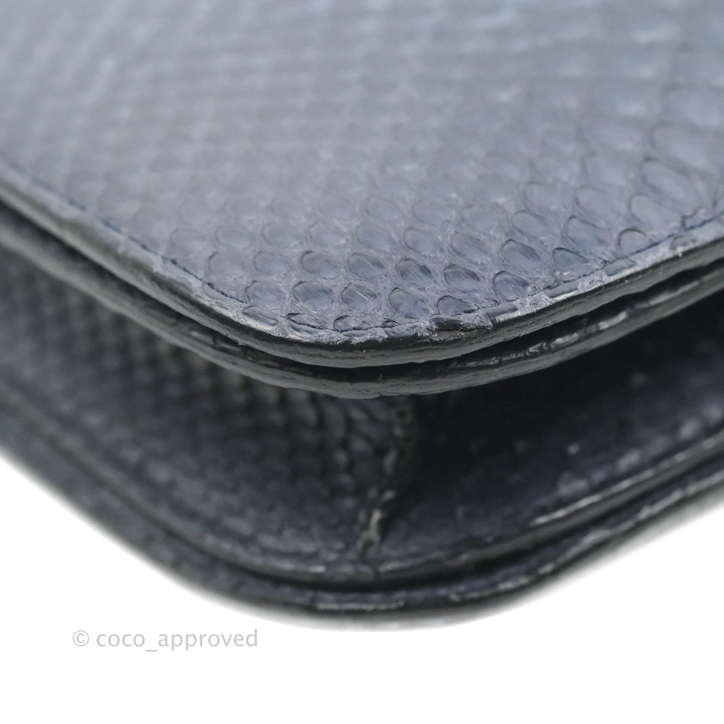 Celine Medium Classic Box Flap Grey Blue Python Gold Hardware
