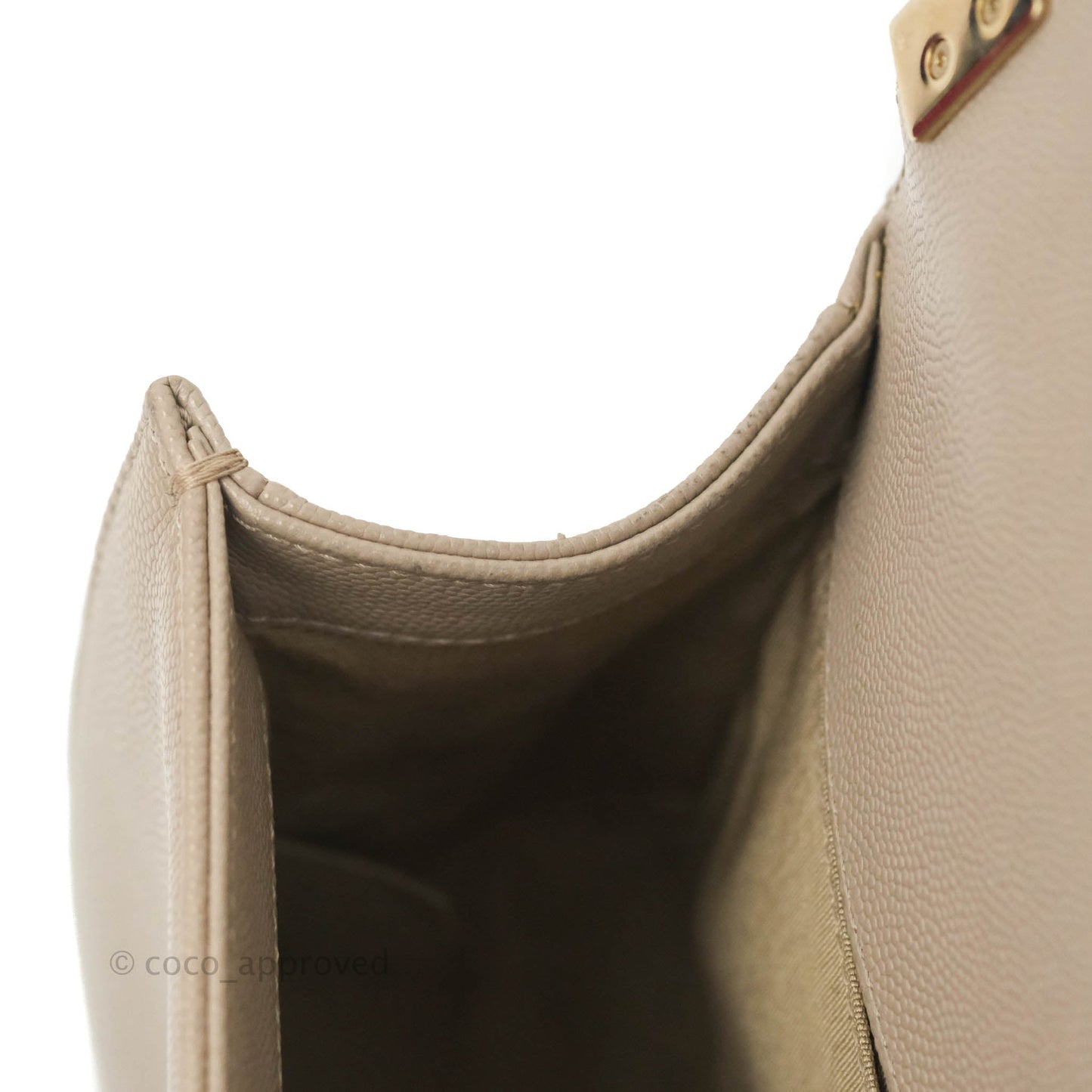 Chanel Quilted Medium Boy Grey Caviar Gold Hardware