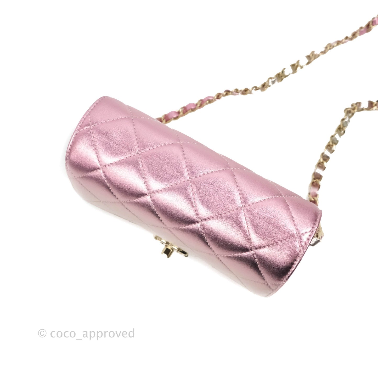 Chanel Quilted Small Like The Wallet Flap Metallic Pink Silver Light Gold Hardware 22C