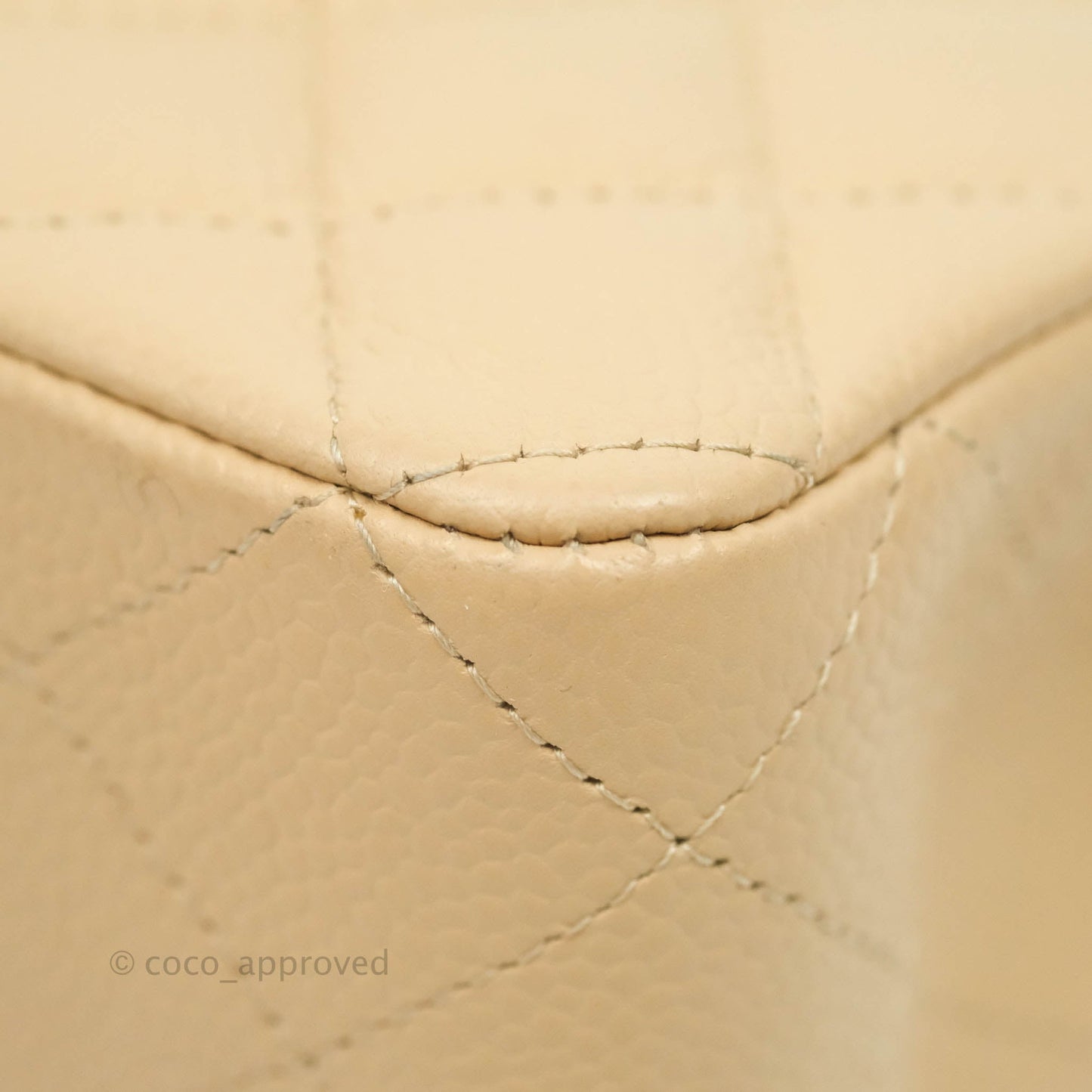 Chanel Classic M/L Medium Double Flap Beige Caviar Gold Hardware