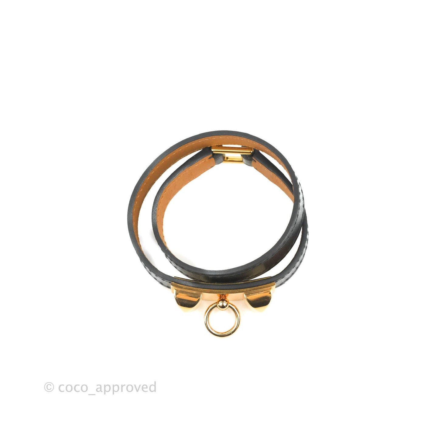 Hermès Rivale Double Tour Bracelet Black Box Leather Rose Gold Hardware