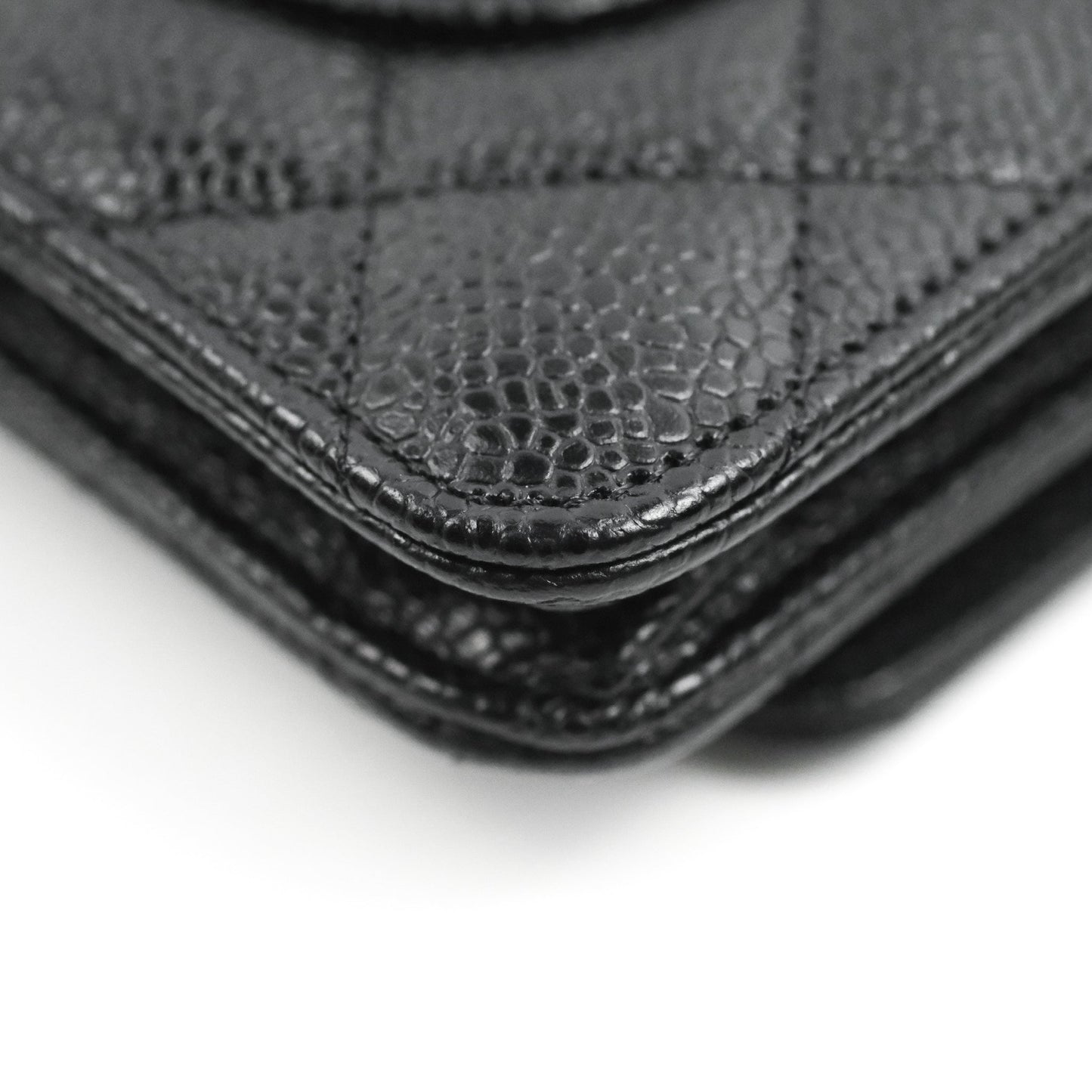 Chanel Quilted Classic WOC Black Caviar Silver Hardware