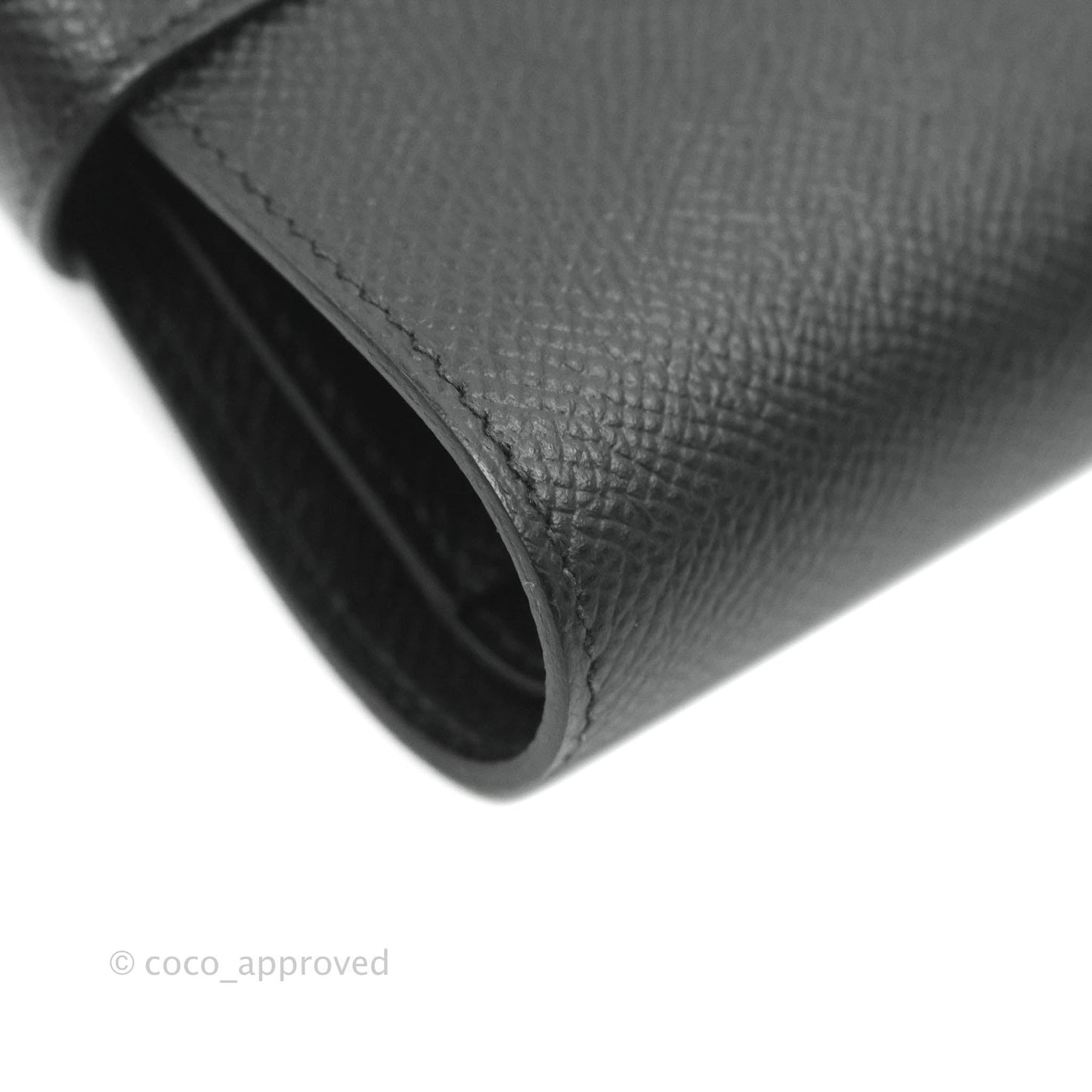 Hermès Small Kelly Wallet Black Epsom Palladium Hardware