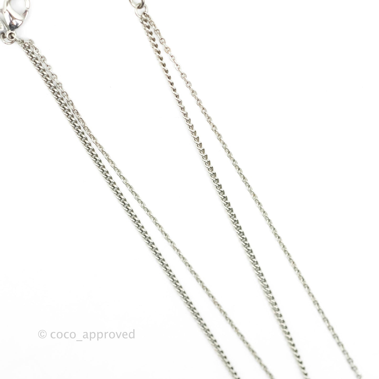 Chanel CC Coco Mademoiselle Double Necklace Silver