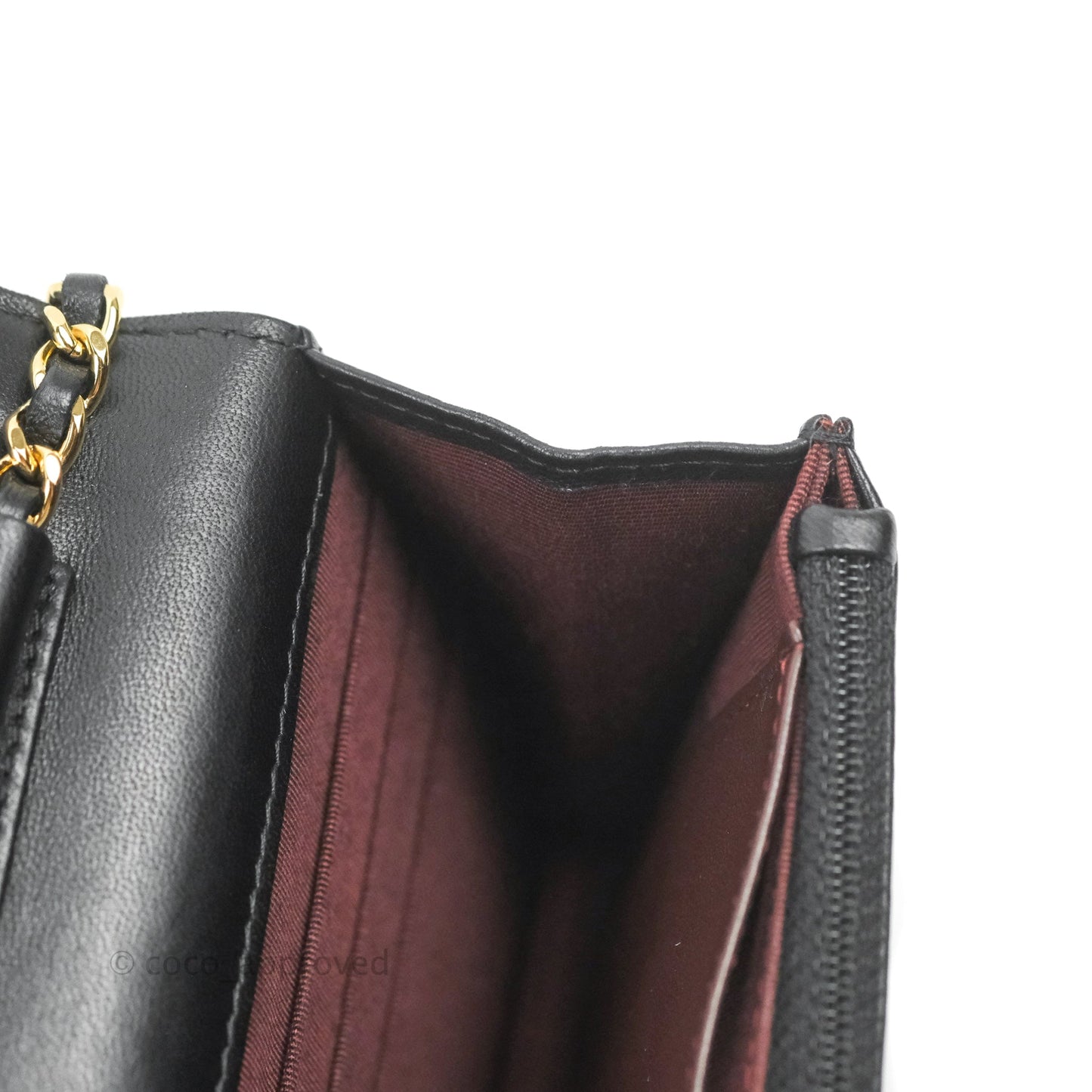 Chanel Quilted Classic Wallet on Chain WOC Black Lambskin Gold Hardware
