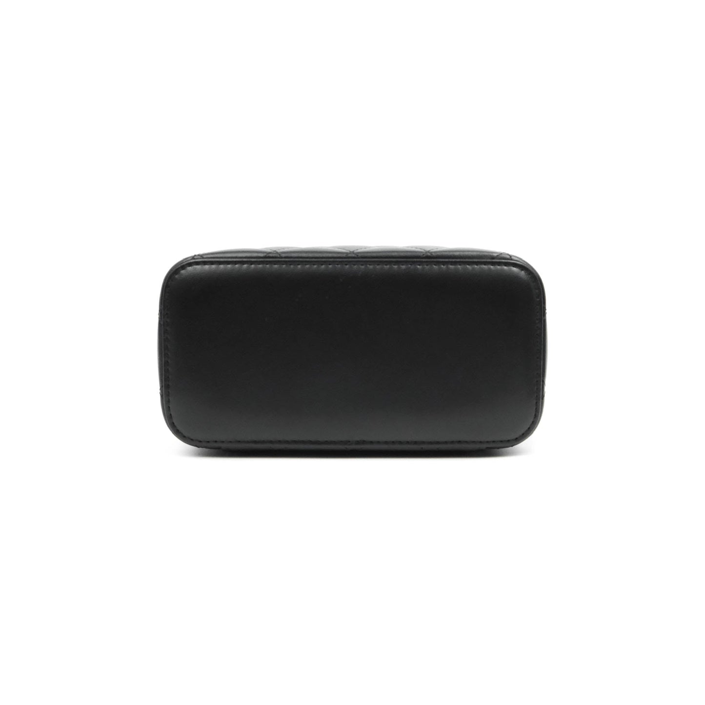 Chanel Vanity Rectangular Top Handle Black Lambskin Gold Hardware