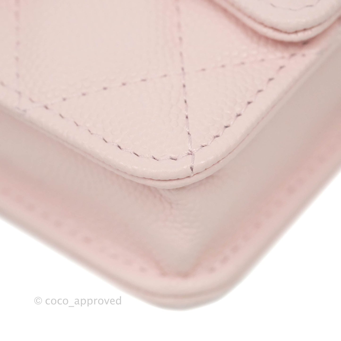 Chanel Mini Wallet With Chain Light Pink Caviar Gold Hardware