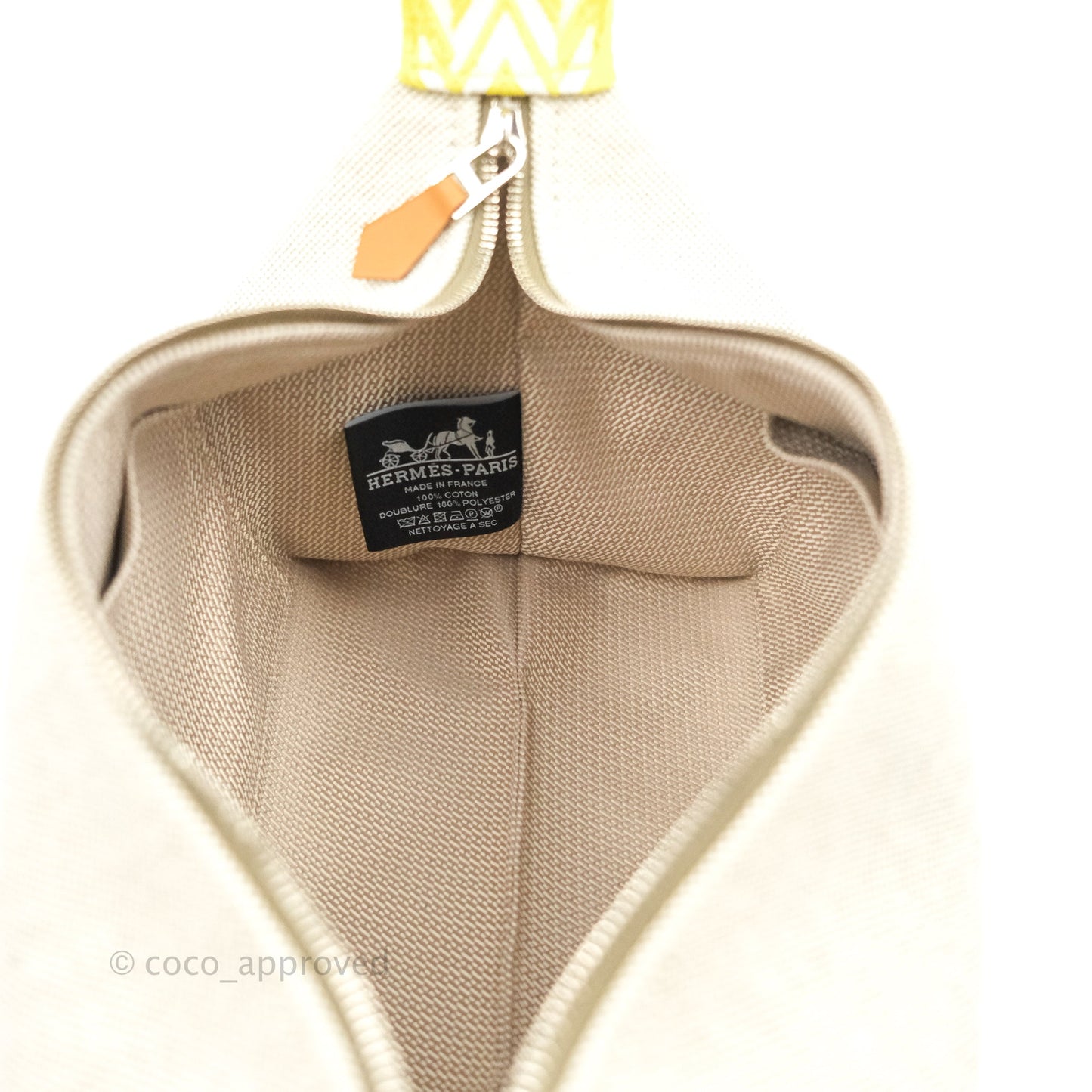 Hermès Canvas Small Bride-A-Brac Pouch Natural Jaune Citron