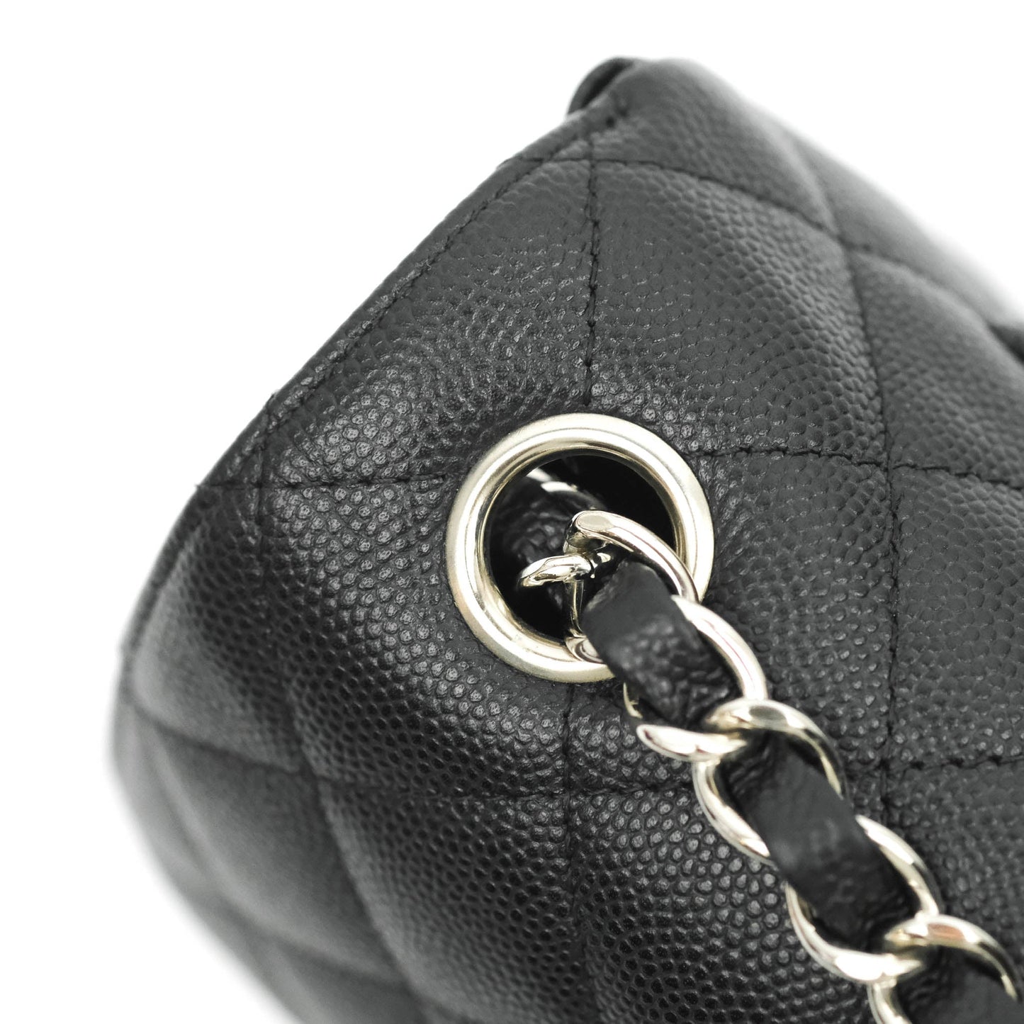 Chanel Classic Mini Rectangular Flap Black Caviar Silver Hardware