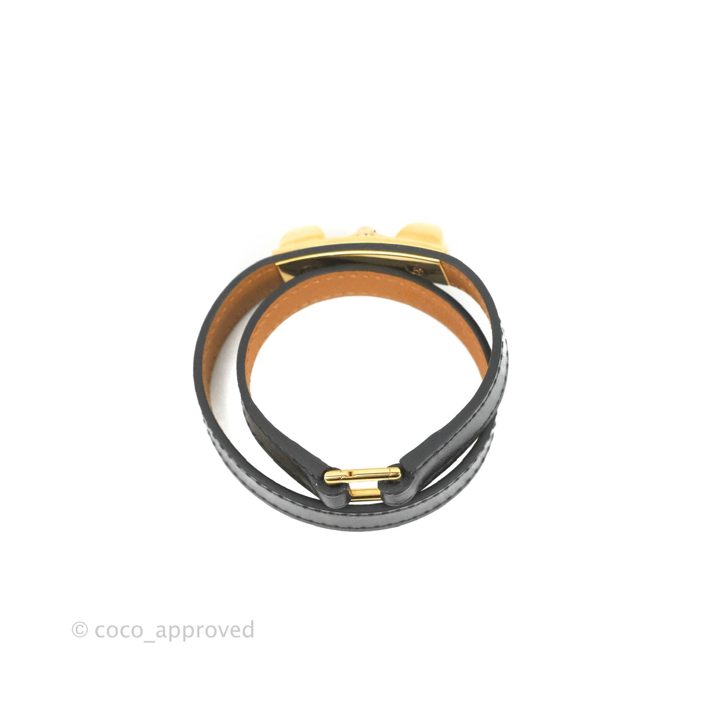 Hermès Rivale Double Tour Bracelet Black Box Leather Rose Gold Hardware