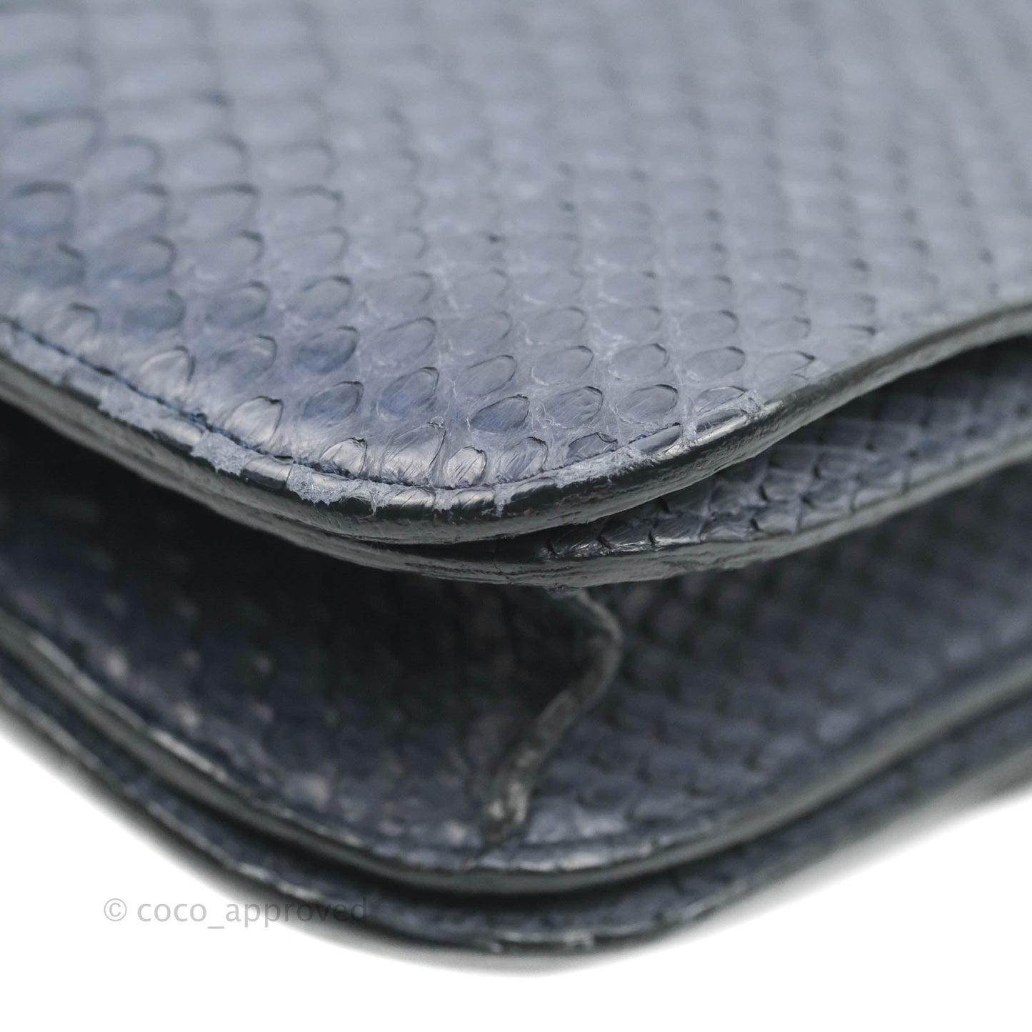 Celine Medium Classic Box Flap Grey Blue Python Gold Hardware