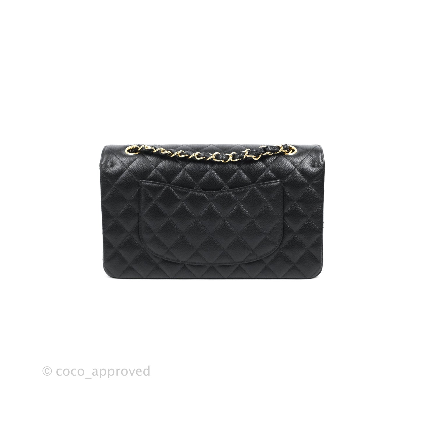 Chanel Classic M/L Medium Flap Quilted Black Caviar Gold Hardware