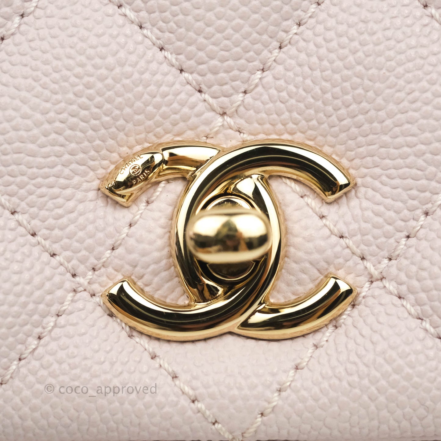 Chanel Small Coco Handle Light Lilac Pink Caviar Gold Hardware 20A