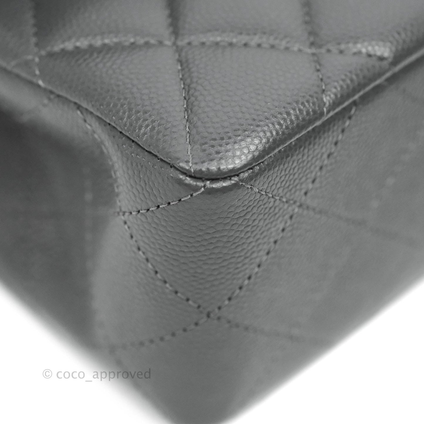 Chanel Classic Small S/M Flap Dark Grey Caviar Gold Hardware 21B