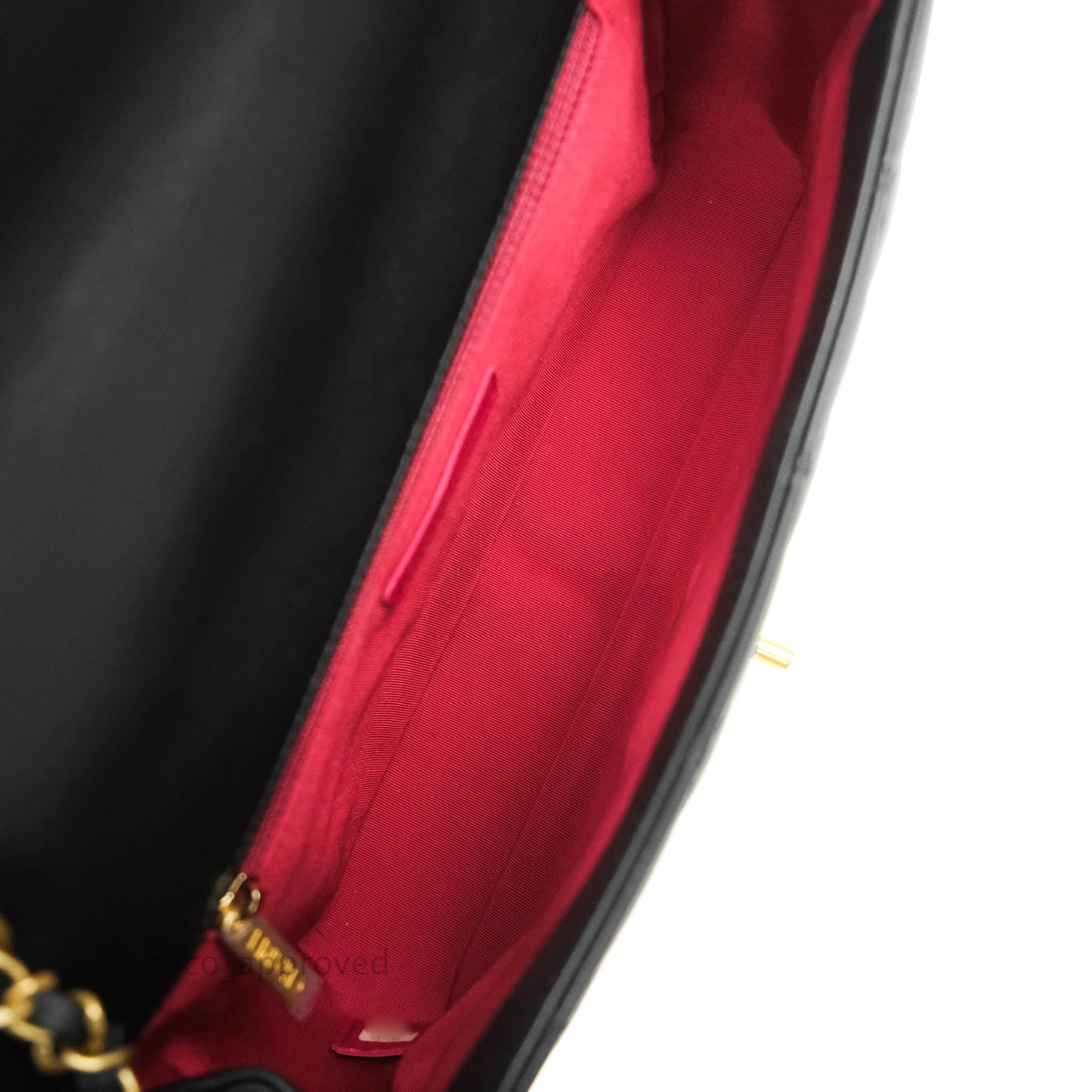 Chanel Circular Handle Flap Bag Black Lambskin Aged Gold Hardware
