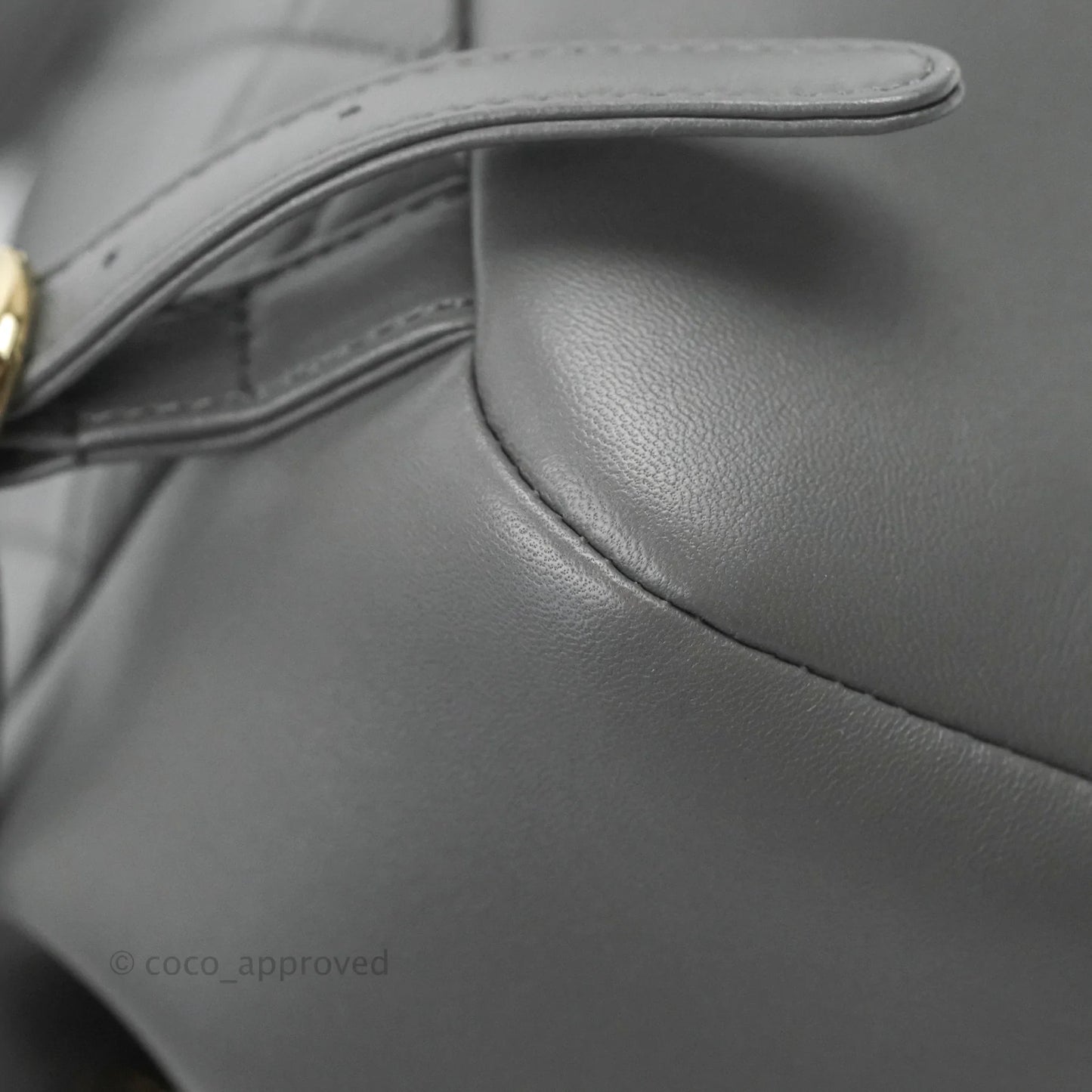 Chanel Quilted Small Duma Drawstring Backpack Grey Lambskin
